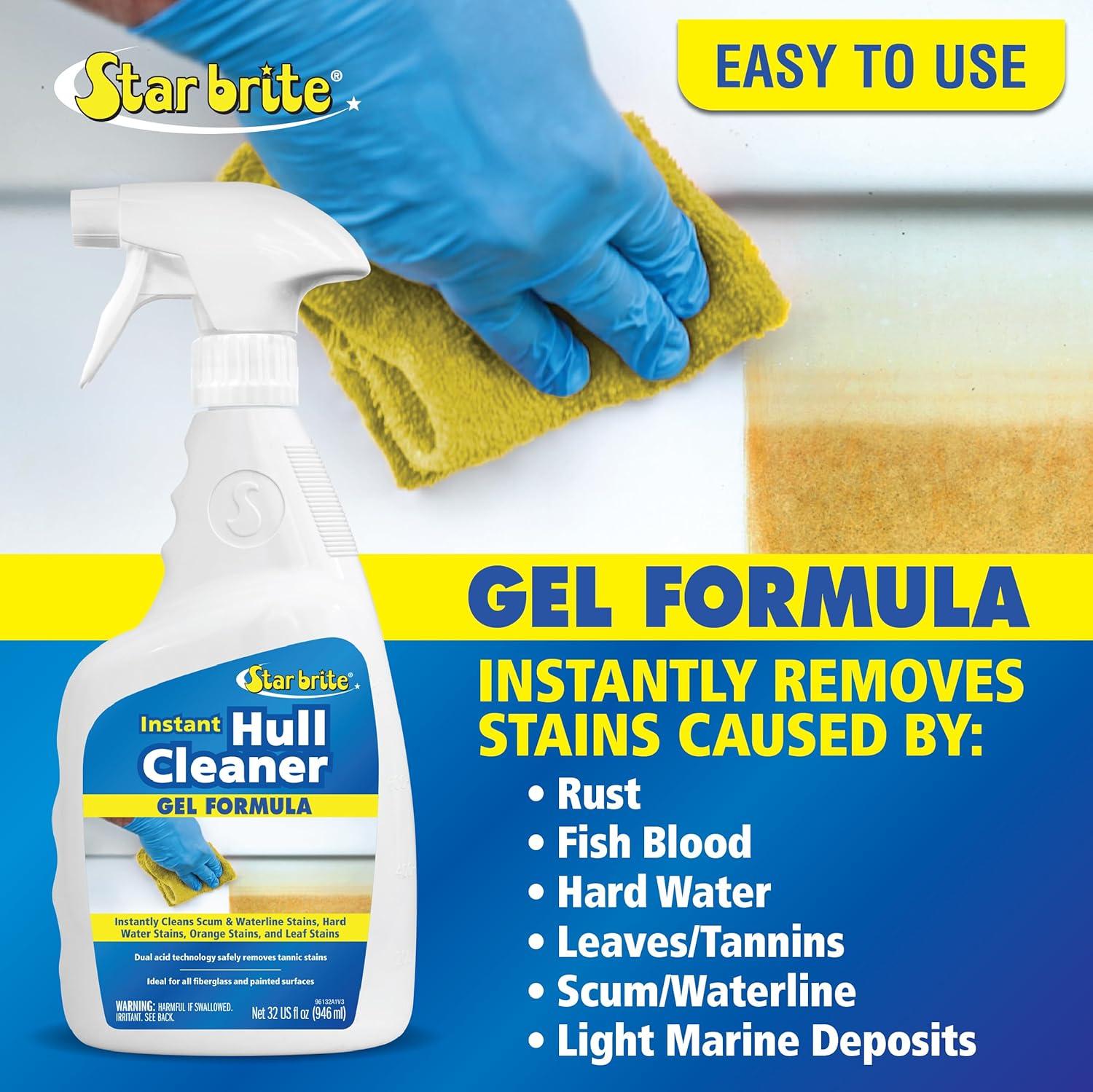 image:imageSTAR BRITE Instant Hull Cleaner 32 Oz Gel Spray Easily Remove Stains Scum Lines amp Grime on Boat Hulls Fiberglass Plastic amp Painted Surfaces Easy to Use Formula 09613232 Fl Oz Pack of 1