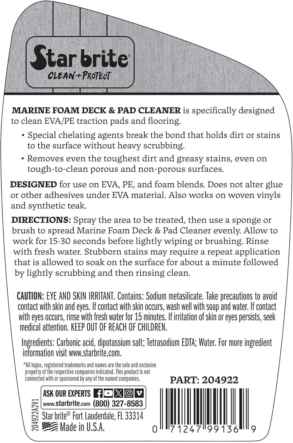 image:imageSTAR BRITE Marine Foam DeckPad Cleaner Designed for Use on EVA PE SeaDek DEKit MarineMat and More22 OZ Spray