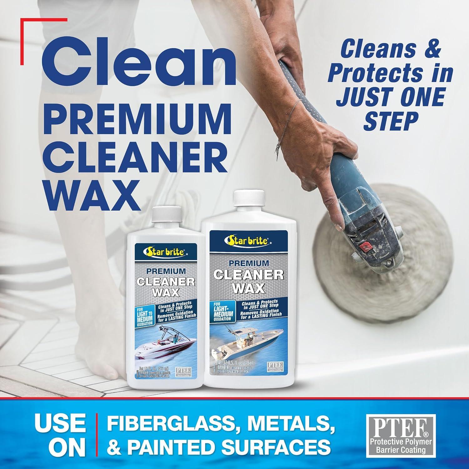 image:imageSTAR BRITE OneStep Cleaner Wax with UV Protection Removes Chalk amp Oxidation from Fiberglass Metals amp Painted Surfaces128 Oz Gallon