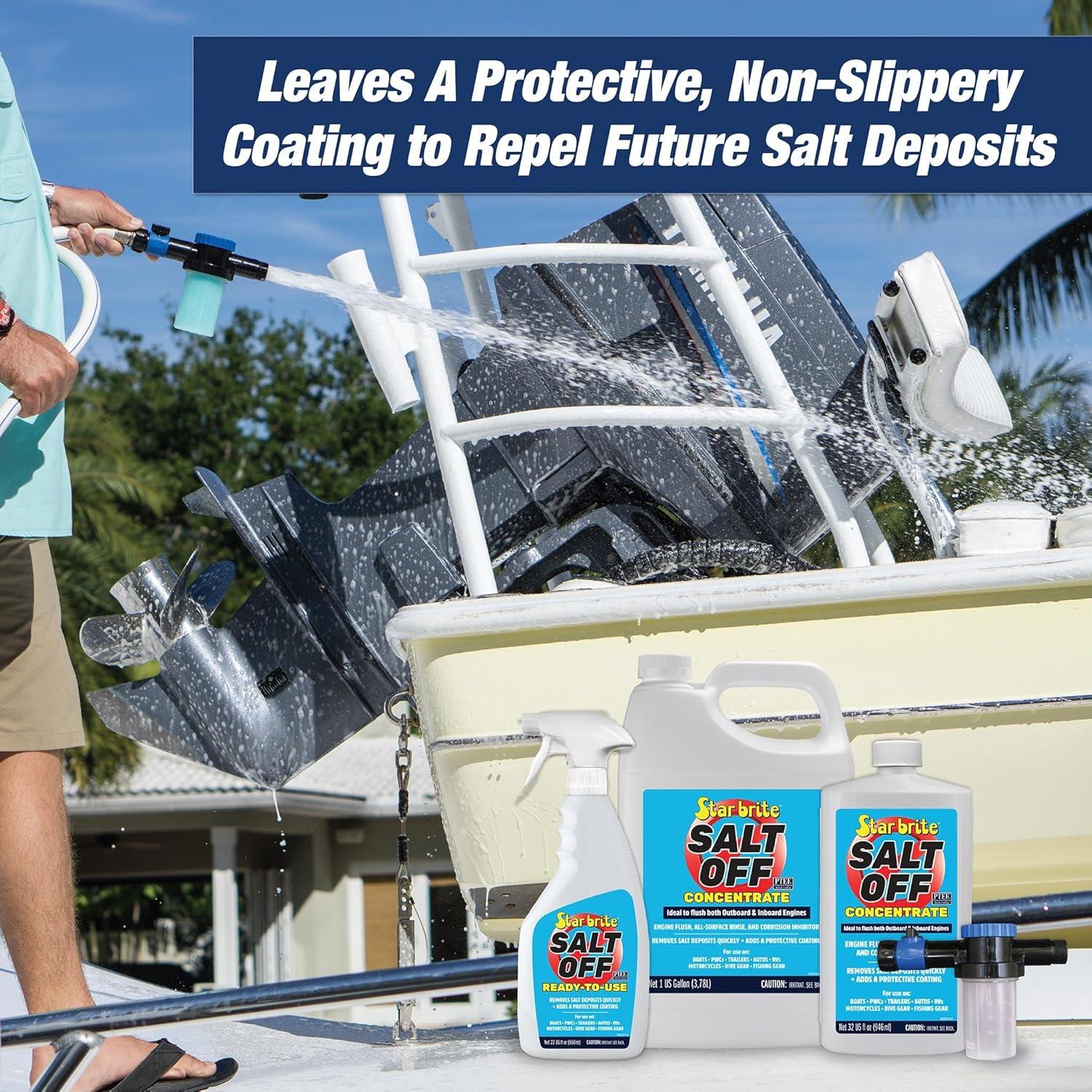 image:imageSTAR BRITE Salt Off Kit Applicator amp 32 OZ Concentrate for Marine Engine Flush amp Salt Removal on Boats Trailers Fishing Gear Dive Equipment and More32 Oz Concentrate