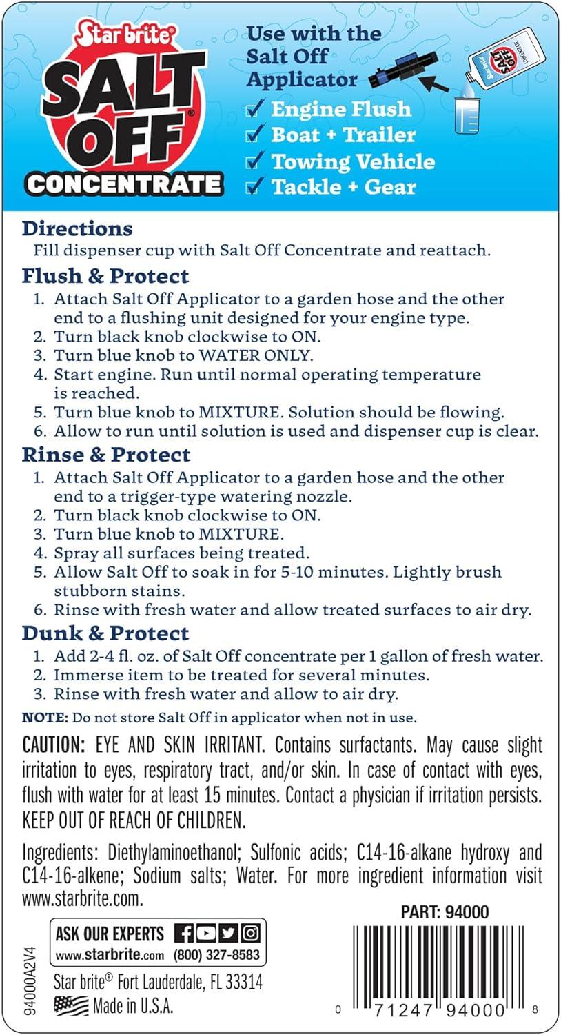 image:imageSTAR BRITE Salt Off Kit Applicator amp 32 OZ Concentrate for Marine Engine Flush amp Salt Removal on Boats Trailers Fishing Gear Dive Equipment and More32 OZ Kit