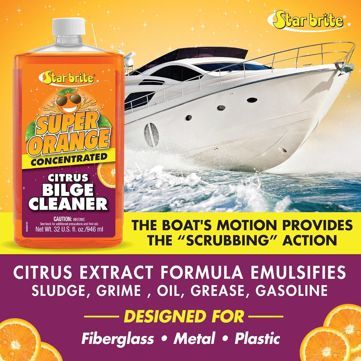 image:imageSTAR BRITE Super Orange Citrus Bilge Cleaner Biodegradable Easy to Use Pour In Run Boat Pump Out Emulsifies Oil Fuel amp Leaves Bilge Clean With a Fresh Citrus Scent32oz Quart