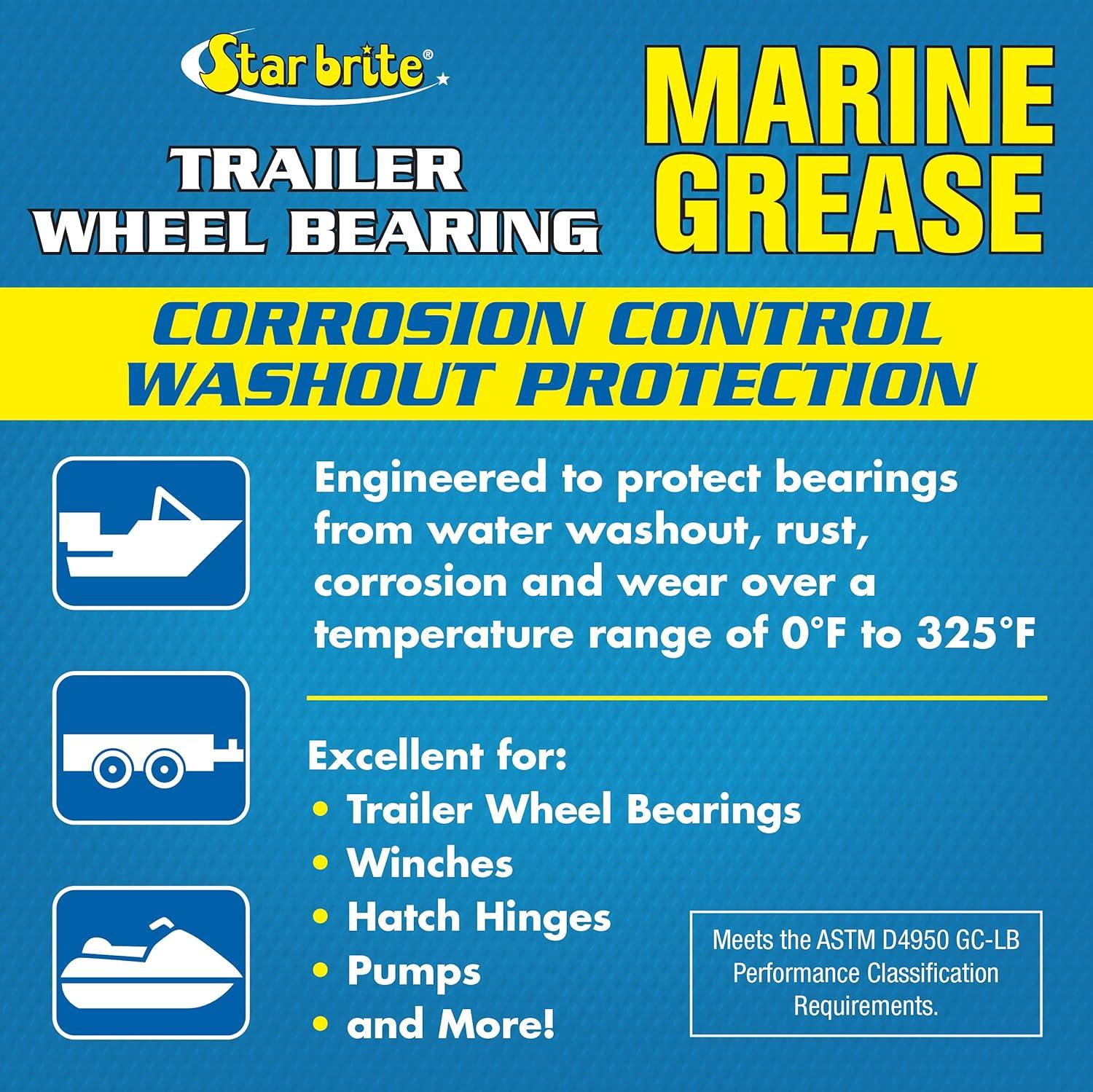 image:imageSTAR BRITE Trailer Wheel Bearing Grease NLG2 Advanced MarineGrade Protection Against Rust Corrosion amp Water Washout16 Oz Tub