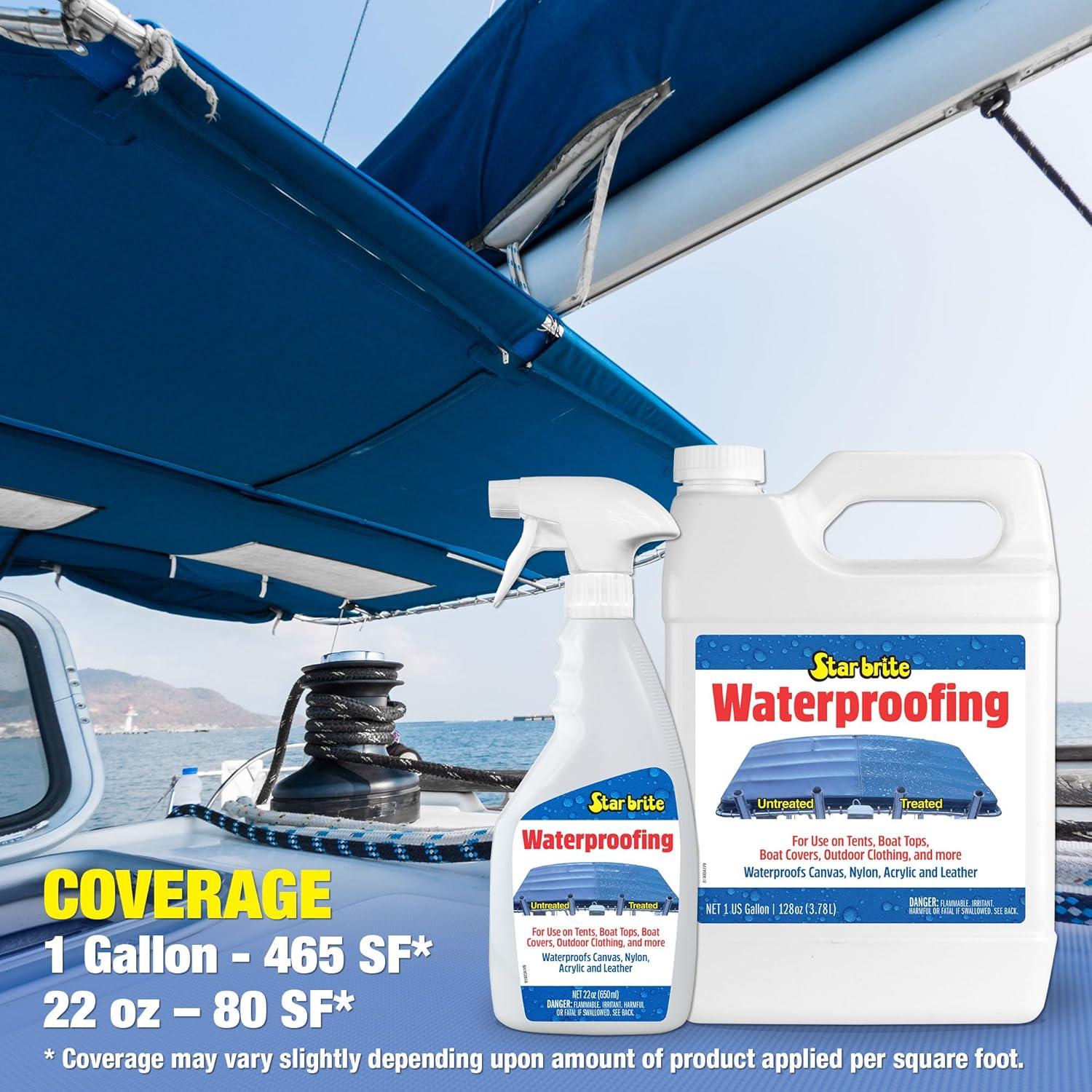image:imageSTAR BRITE Waterproofing Spray Waterproofer Stain Repellent UV Protection for Boat Covers Car Covers Bimini Tops Tents Jackets Backpacks Boots Awnings Patio Covers amp More22 Oz Waterproof Spray
