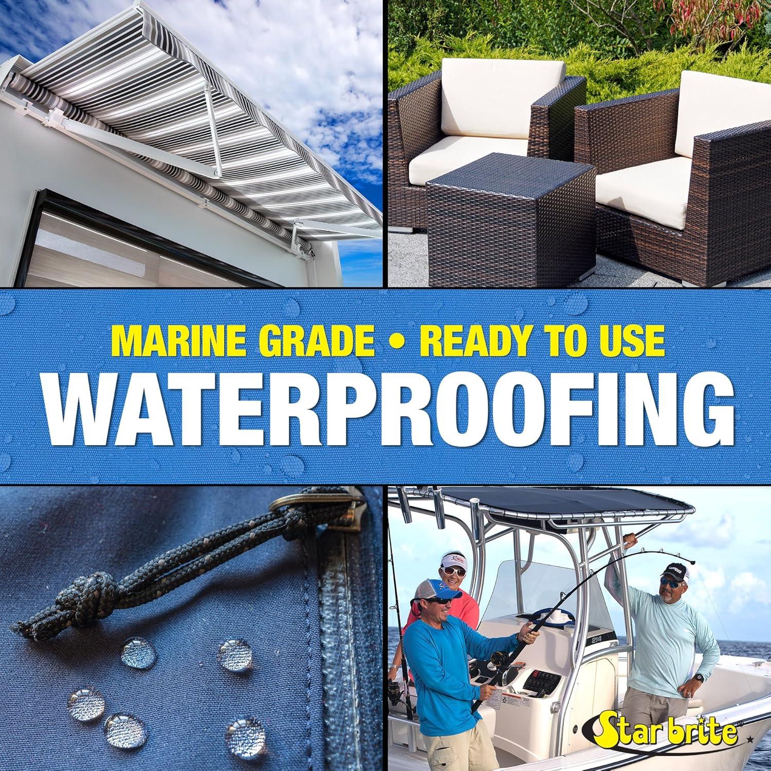 image:imageSTAR BRITE Waterproofing Spray Waterproofer Stain Repellent UV Protection for Boat Covers Car Covers Bimini Tops Tents Jackets Backpacks Boots Awnings Patio Covers amp More64 Oz Waterproofing