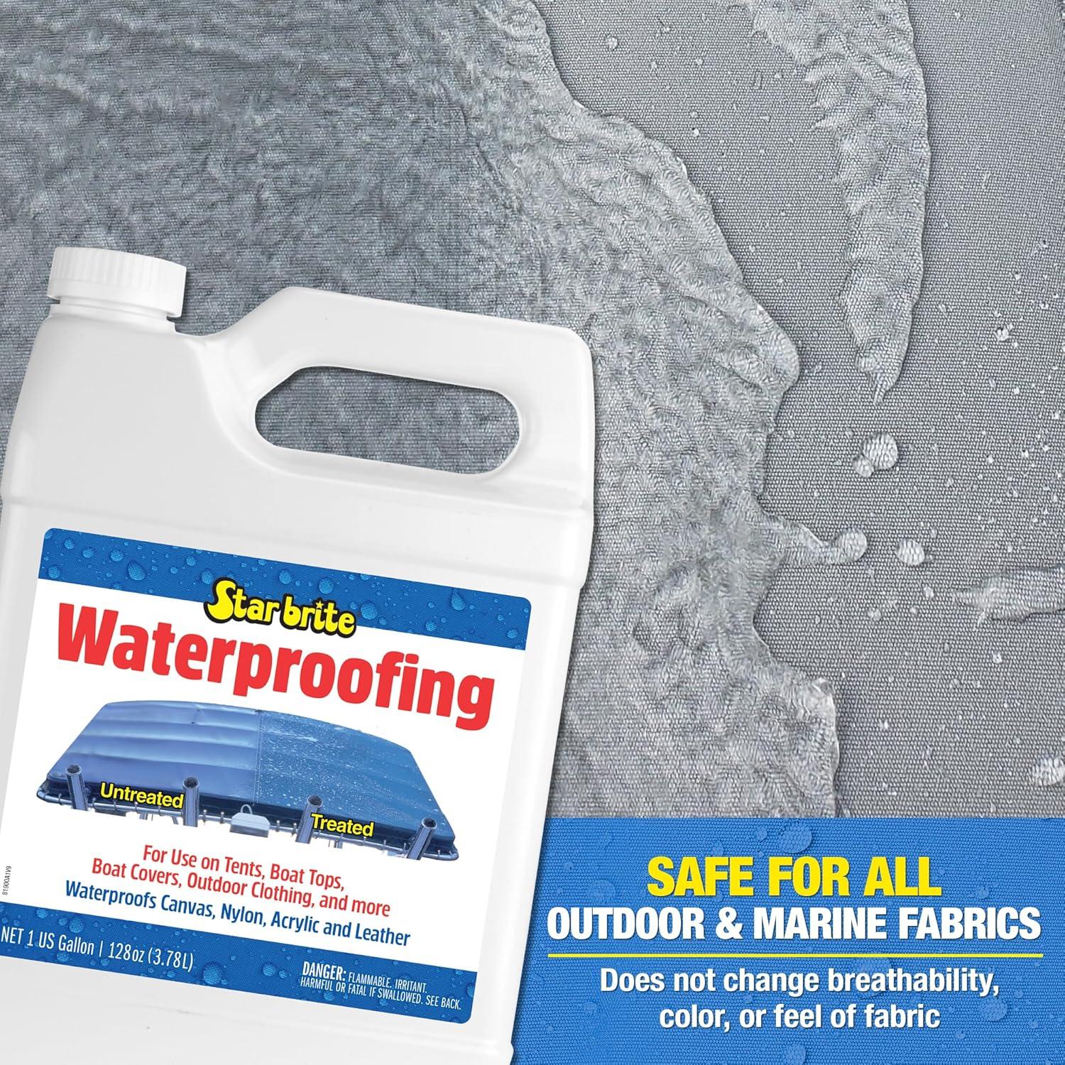 image:imageSTAR BRITE Waterproofing Spray Waterproofer Stain Repellent UV Protection for Boat Covers Car Covers Bimini Tops Tents Jackets Backpacks Boots Awnings Patio Covers amp More64 Oz Waterproofing