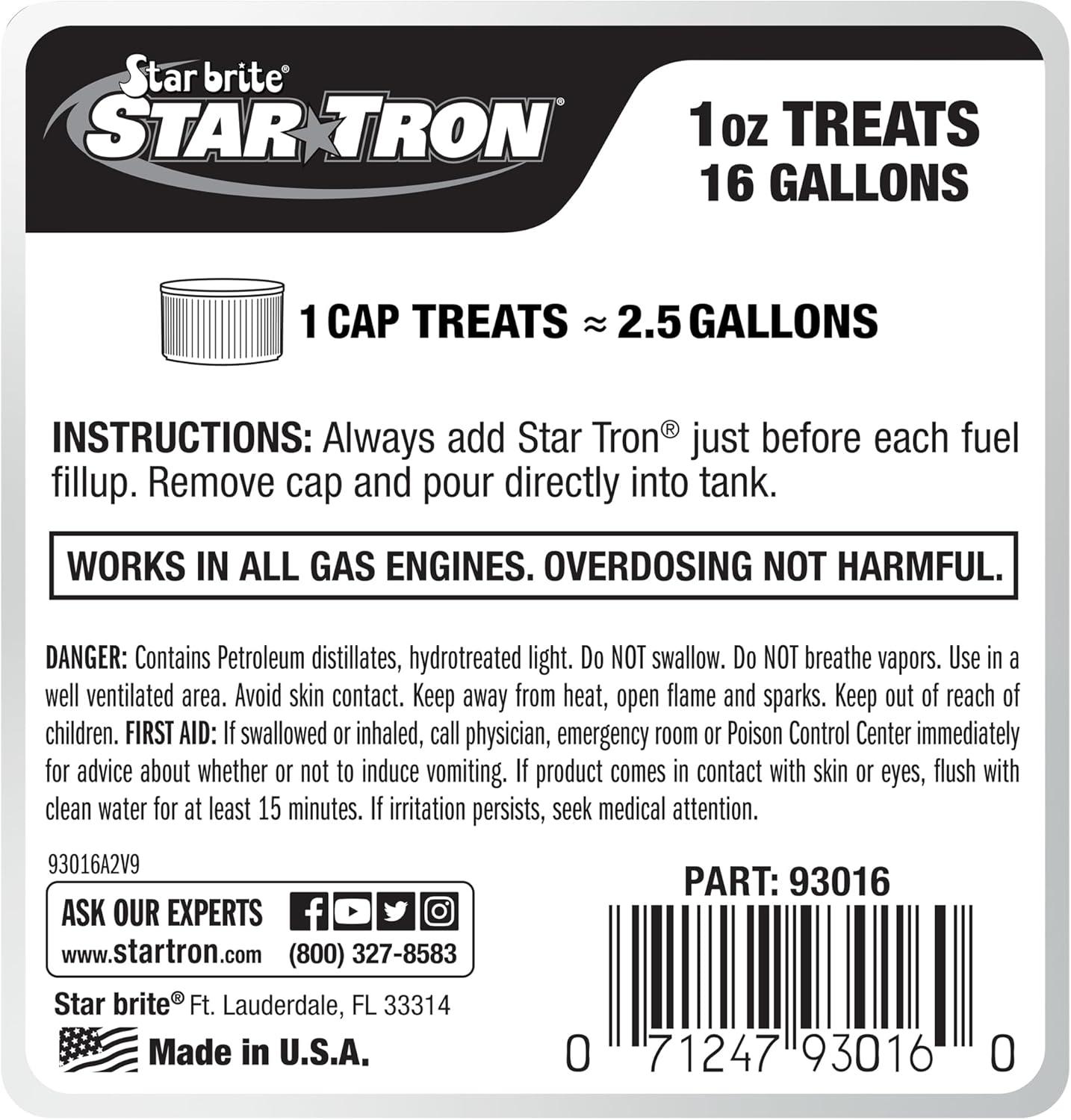 image:imageStar brite Star Tron Gasoline Additive 8 oz16 Oz Treats 256 Gallons