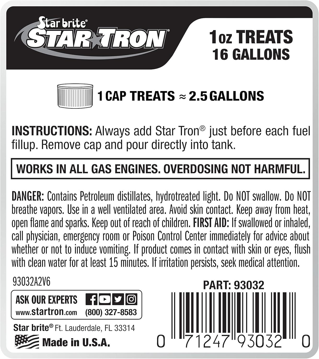image:imageStar brite Star Tron Gasoline Additive 8 oz32 Fl oz Standard Packaging