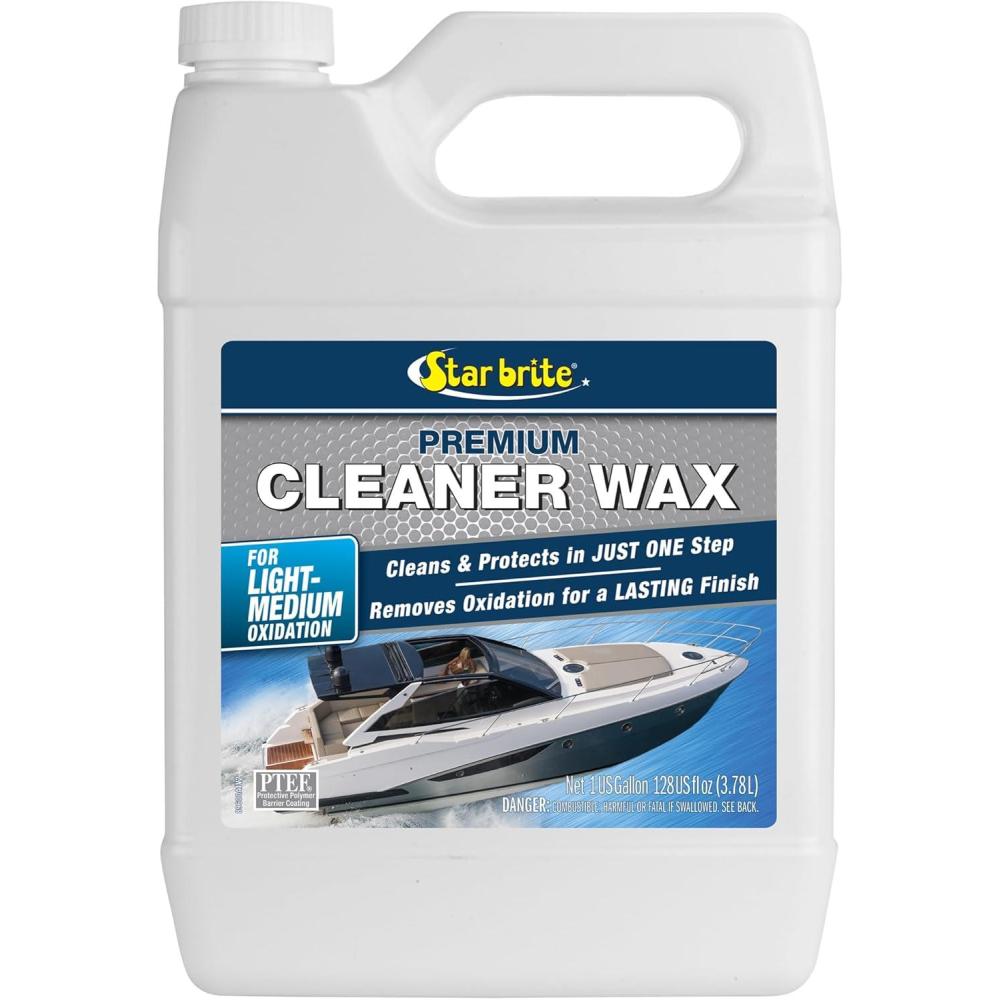 image:imageSTAR BRITE OneStep Cleaner Wax with UV Protection Removes Chalk amp Oxidation from Fiberglass Metals amp Painted Surfaces128 Oz Gallon