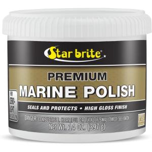 image:imageSTAR BRITE Premium Marine Polish  Maximum UV Protection amp High Gloss Finish  UV Inhibitors Stop Fading Chalking amp Oxidation While Repelling Water Stains amp Marine Deposits14 Oz Tub