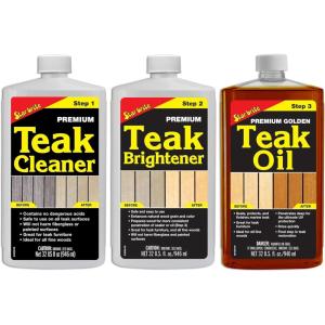 image:imageSTAR BRITE Teak Care 3 Step Kit  Teak Cleaner  Teak Brightener  Teak Oil  16 OZ 08121632 OZ Kit