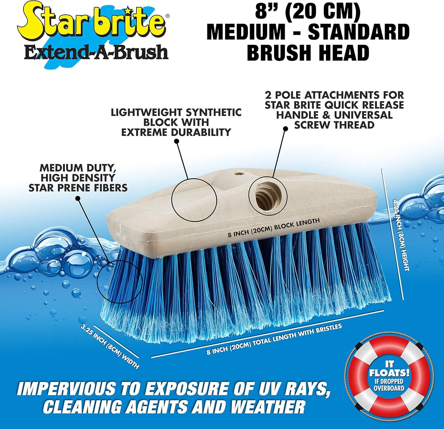 image:imageSTAR BRITE 8 Premium Cleaning Brush Synthetic Wood Block with HighDensity Star Prene Fibers for Smooth amp Painted Surfaces Fits Star brite ExtendABrush Handles Soft Bristle Yellow 040170Blue