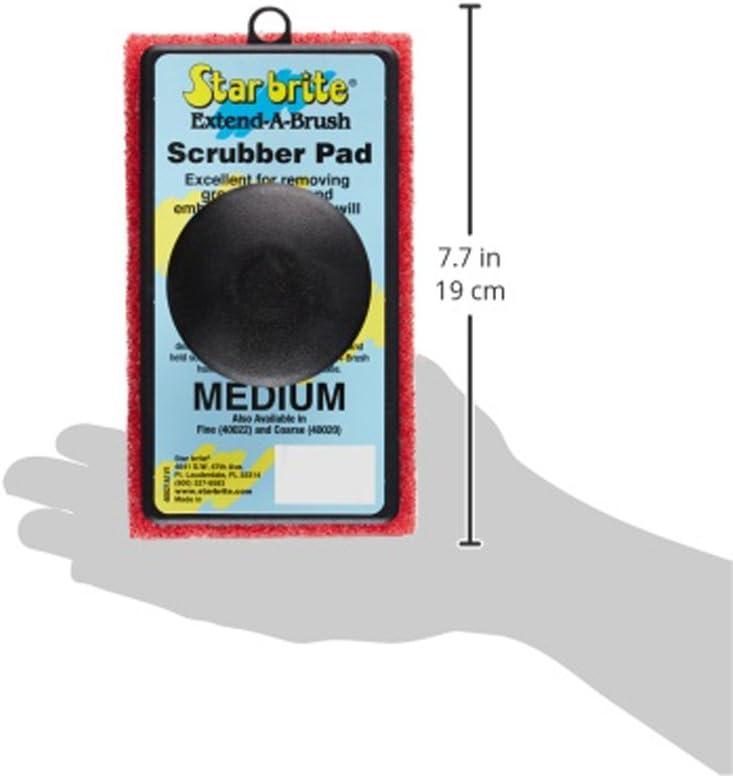 image:imageSTAR BRITE AllPurpose Medium Red Scrubber Pad Available in Medium Fine amp Coarse Textures with Ergonomic Handle for Boats Teak and Outdoor Cleaning 040021POne Size Pack of 6