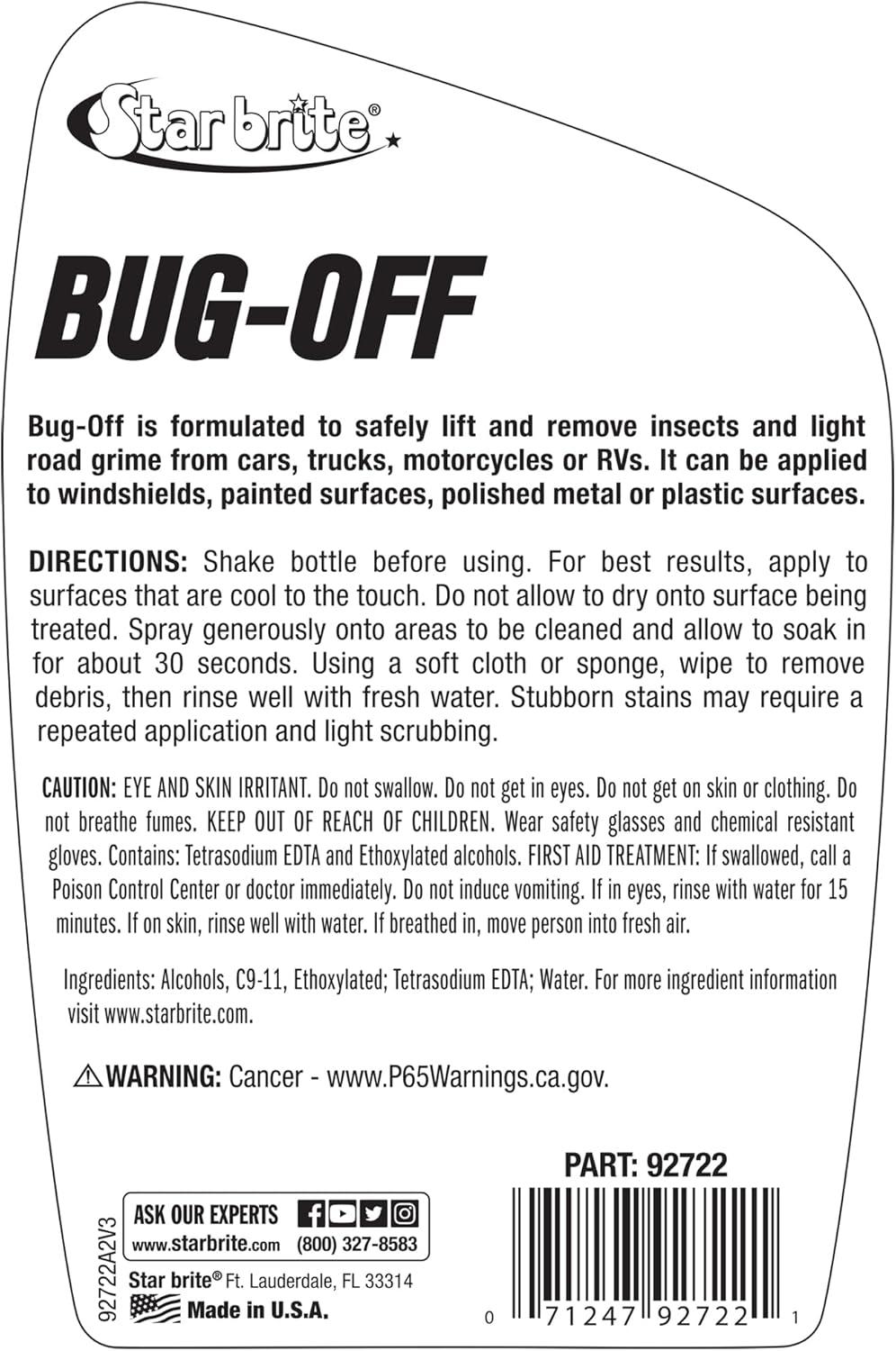 image:imageSTAR BRITE BugOff Bug Bit amp Road Grime Remover for Cars Trucks Motorcycles RVs Excellent for Glass Paint Plastic amp Metal