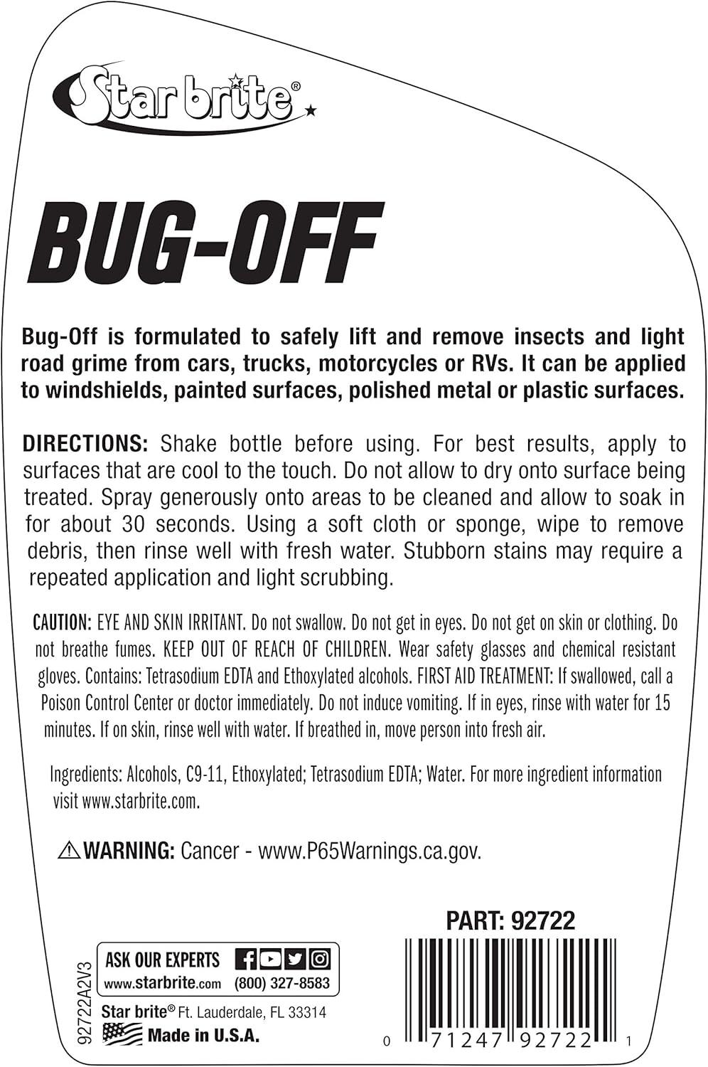 image:imageSTAR BRITE BugOff Bug Bit amp Road Grime Remover for Cars Trucks Motorcycles RVs Excellent for Glass Paint Plastic amp Metal