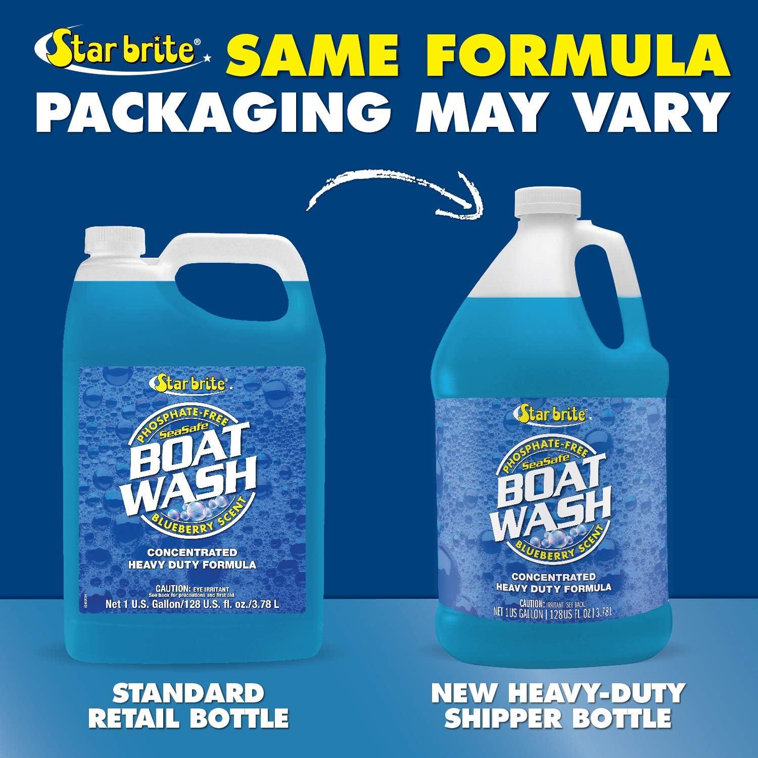 image:imageSTAR BRITE Concentrated Boat Wash HeavyDuty NonStreak Formula for Sparkling Hulls Decks Chrome and Fittings Fresh Blueberry Scent128 OZ Wash