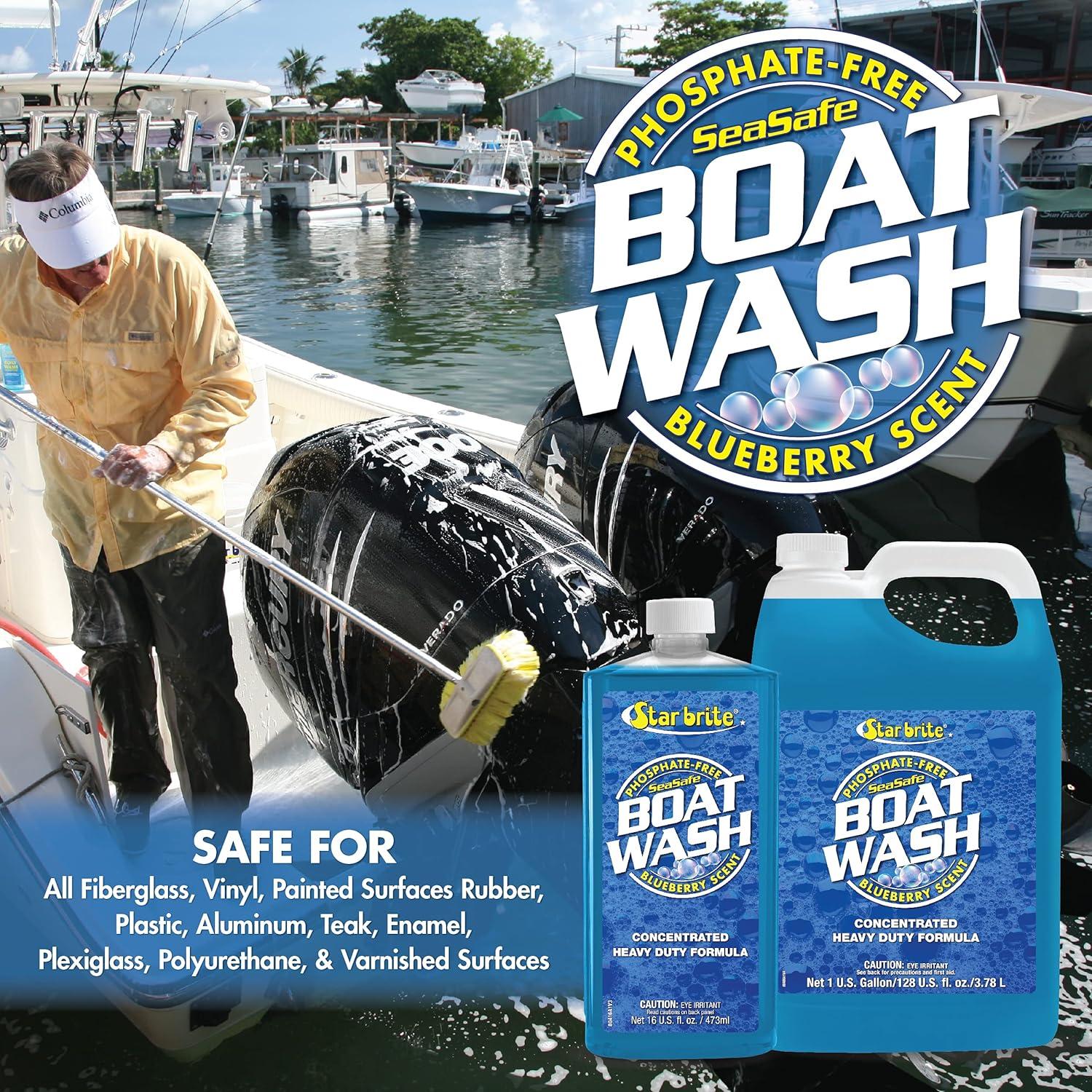 image:imageSTAR BRITE Concentrated Boat Wash HeavyDuty NonStreak Formula for Sparkling Hulls Decks Chrome and Fittings Fresh Blueberry Scent16 OZ Wash