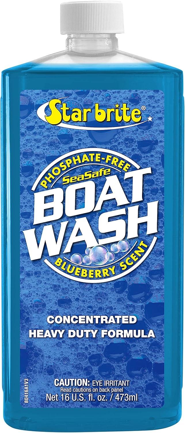 image:imageSTAR BRITE Concentrated Boat Wash HeavyDuty NonStreak Formula for Sparkling Hulls Decks Chrome and Fittings Fresh Blueberry Scent16 OZ Wash