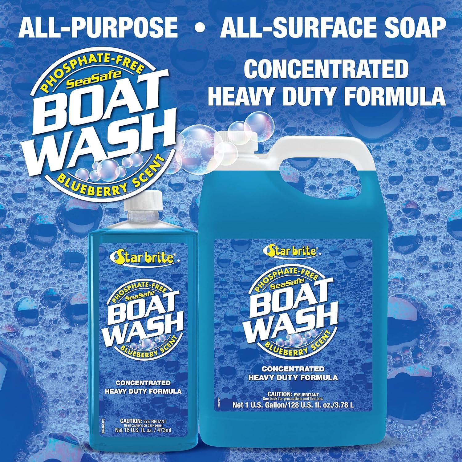 image:imageSTAR BRITE Concentrated Boat Wash HeavyDuty NonStreak Formula for Sparkling Hulls Decks Chrome and Fittings Fresh Blueberry Scent16 OZ Wash