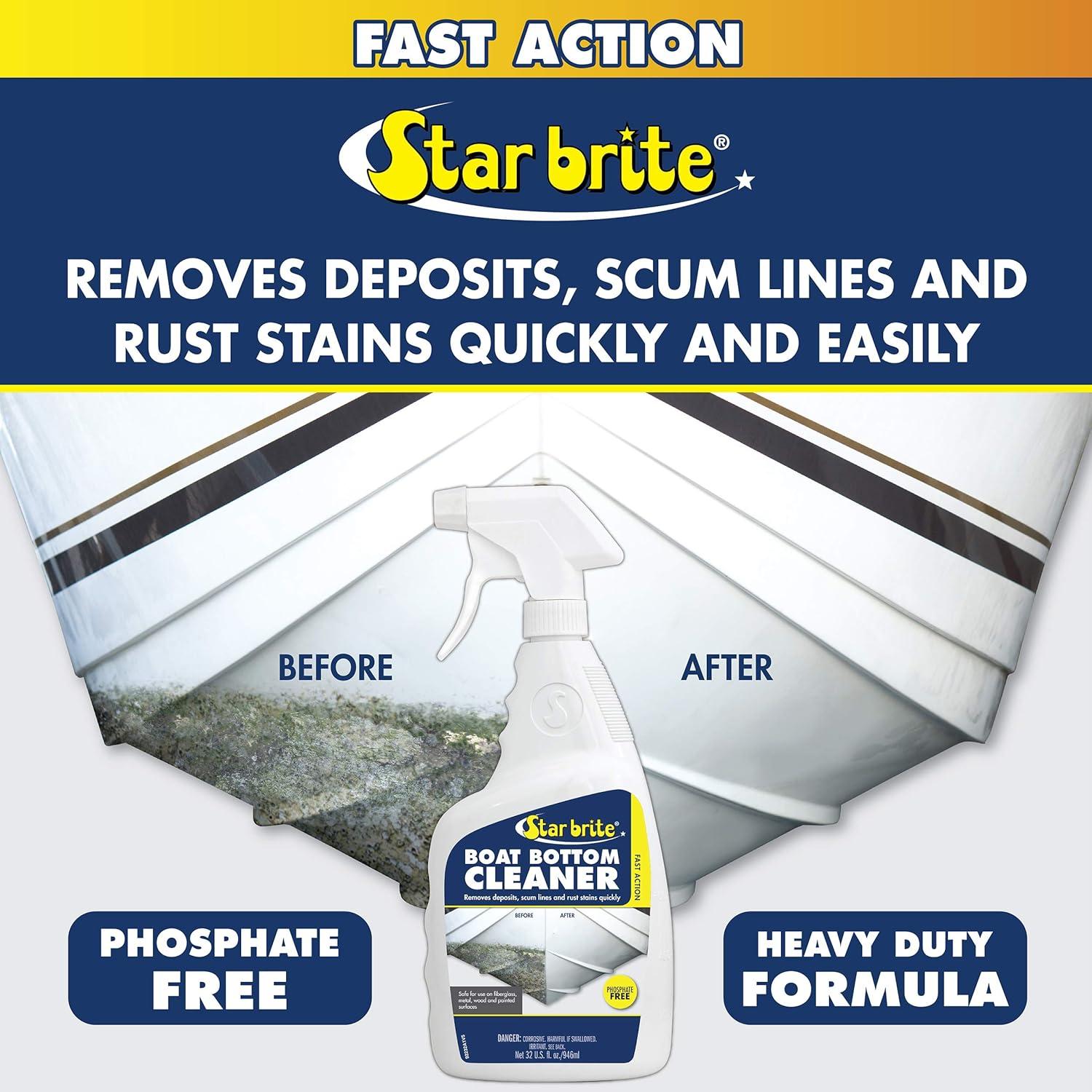 image:imageSTAR BRITE Heavy Duty Boat Bottom Cleaner Remove Tough Deposits Scum Lines amp Rust Stains Quickly amp Easily from Boat Hull Safe for Fiberglass Wood Iron amp Painted Surface32 oz