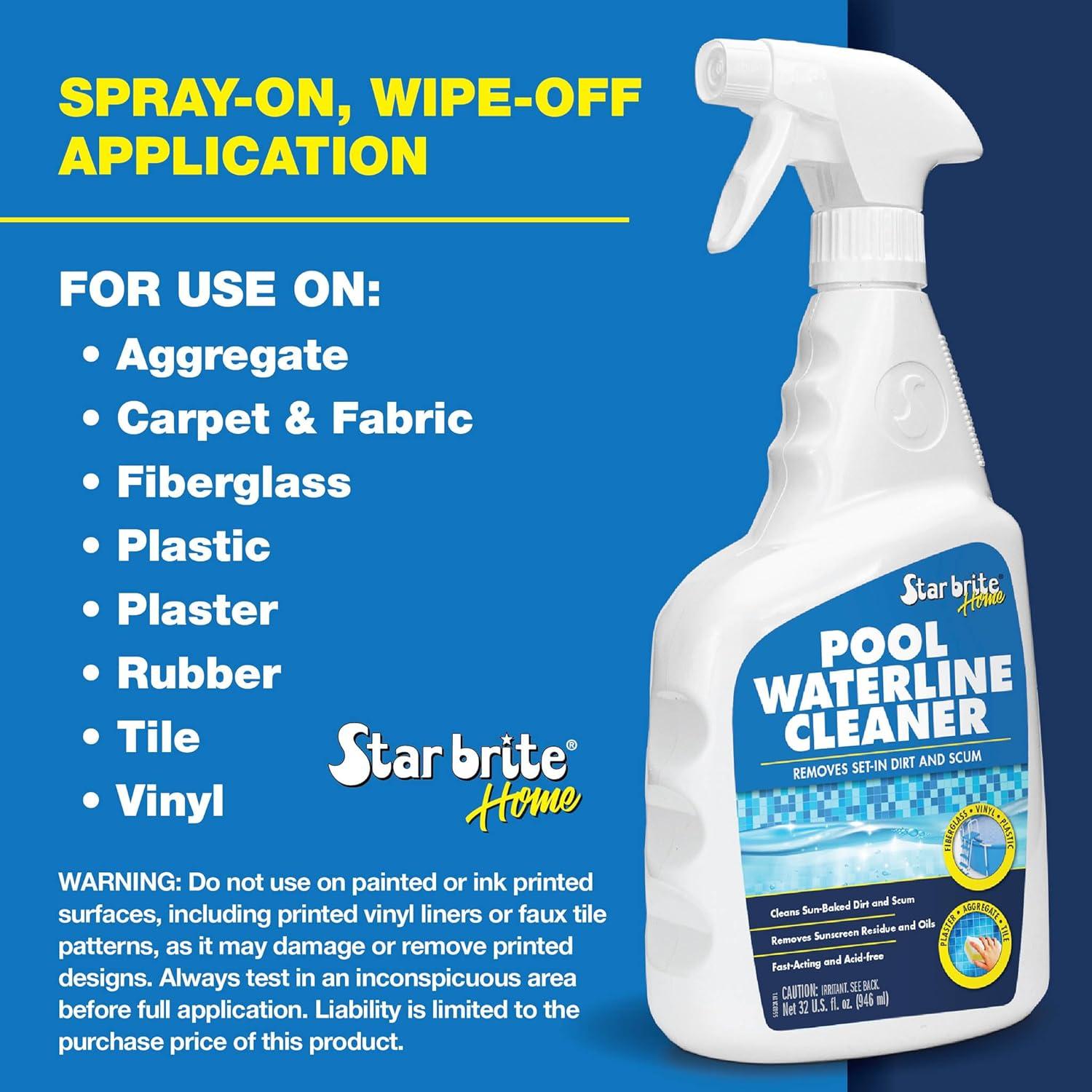 image:imageSTAR BRITE Home Pool Waterline Cleaner 32 oz Spray Scum Remover for Pool Liners Tiles amp Fiberglass Waterlines