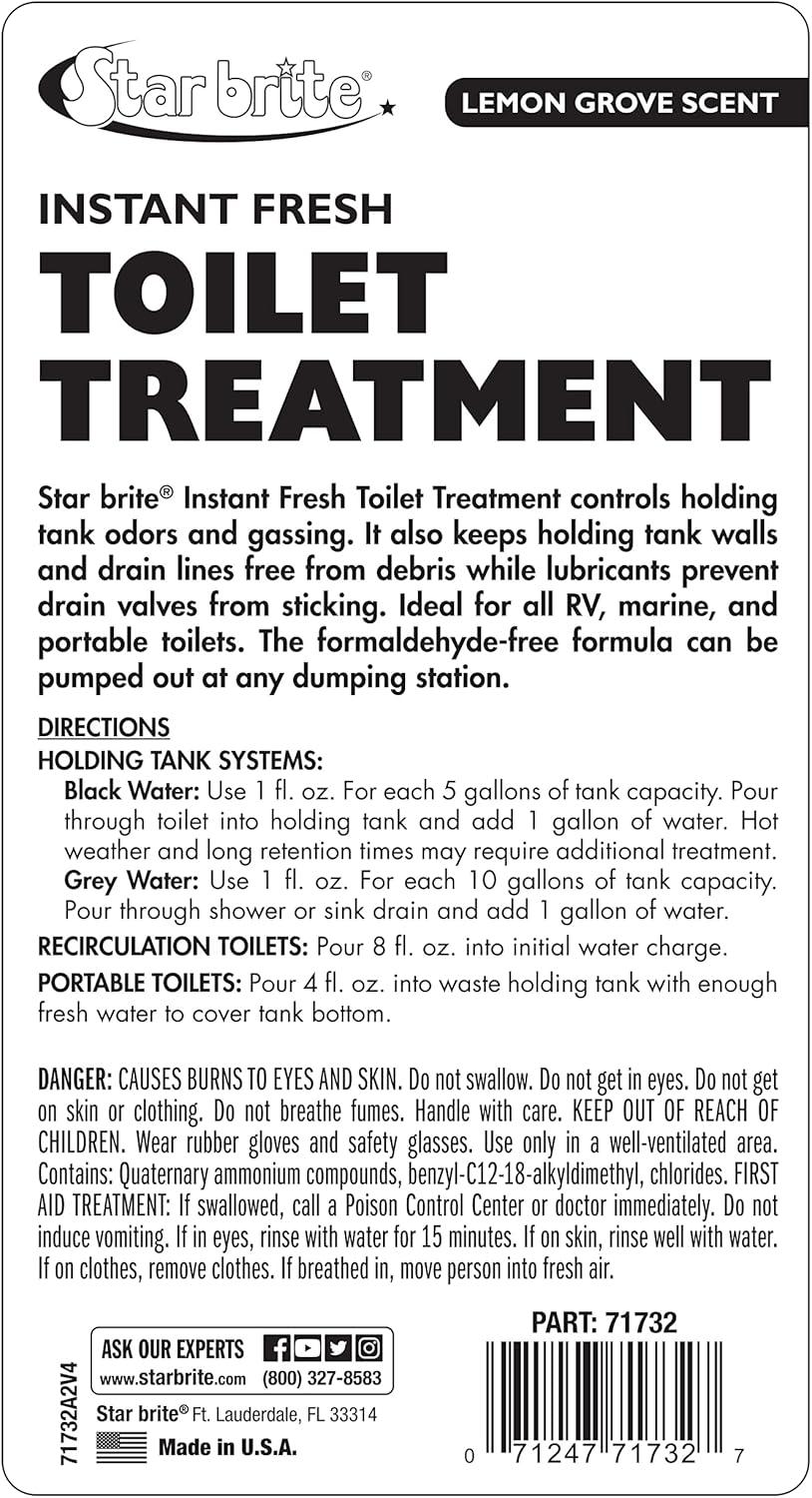 image:imageSTAR BRITE Instant Fresh Toilet Treatment Concentrate Eliminates amp Prevents Holding Tank Odors Biodegradable Lemon Scent 16 OZ 071716Clear