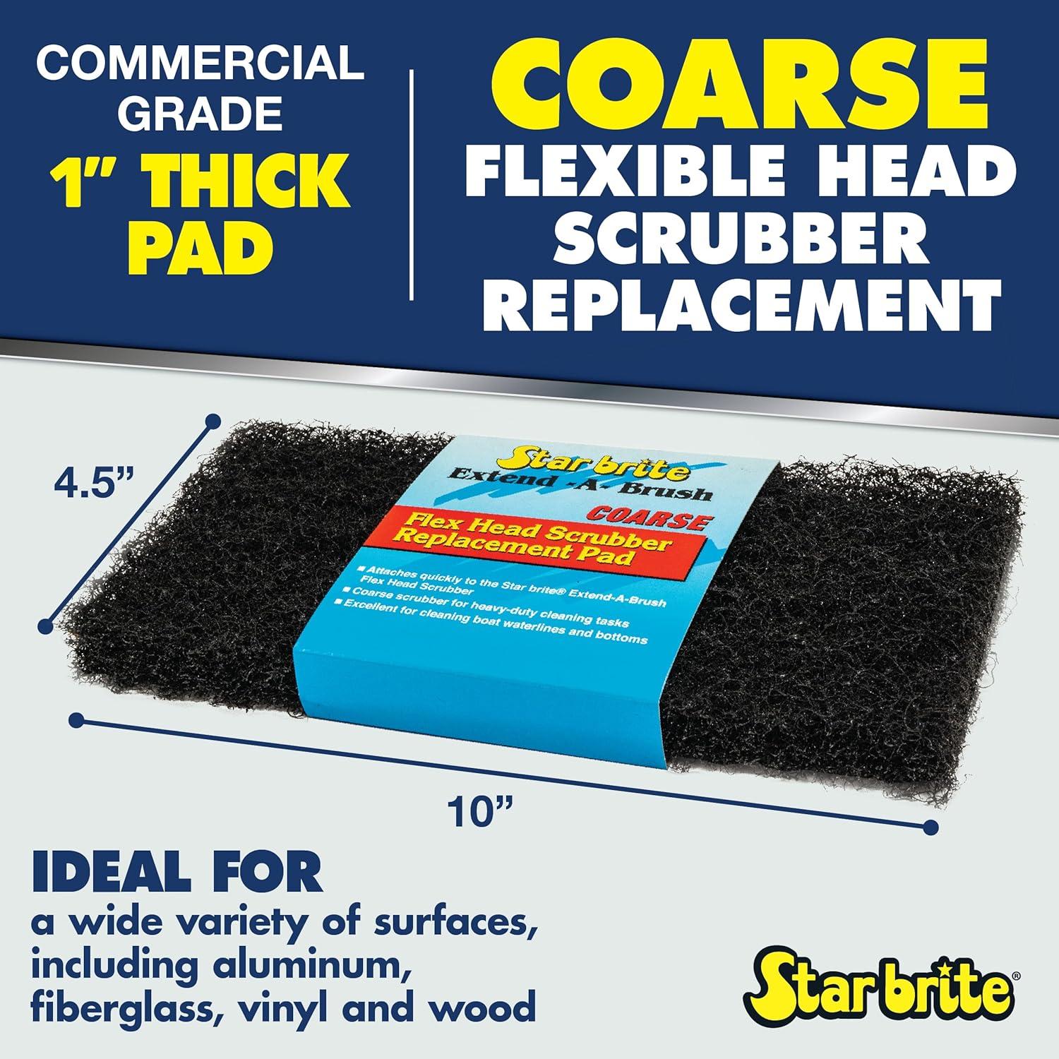 image:imageSTAR BRITE Large Scrub Pad with Flexible Head Scrubber Medium Texture Red Attach to Extension Handle for an Extra 310 of Reach 040124Black Scrubber Coarse