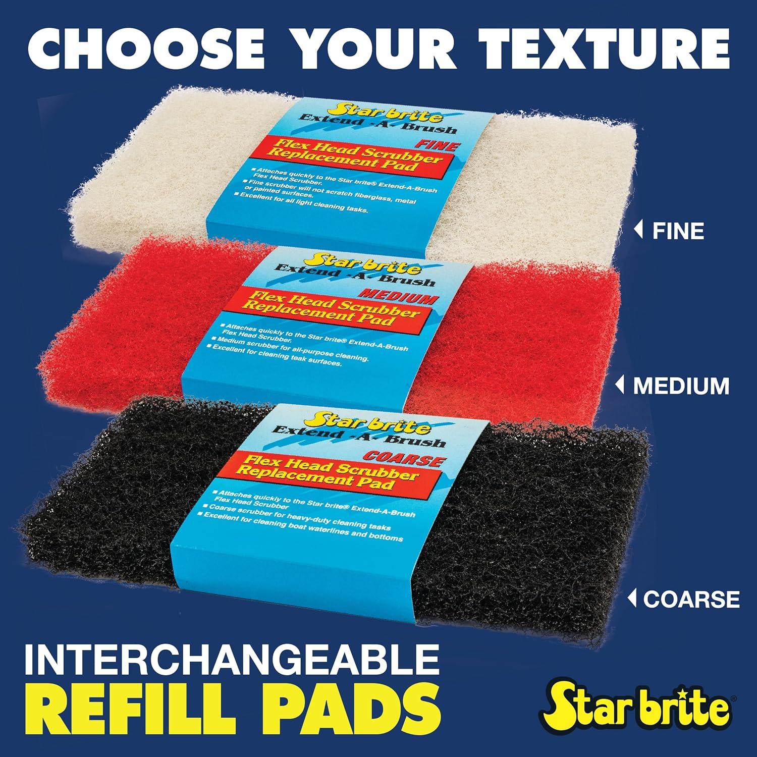 image:imageSTAR BRITE Large Scrub Pad with Flexible Head Scrubber Medium Texture Red Attach to Extension Handle for an Extra 310 of Reach 040124Red Scrubber Medium