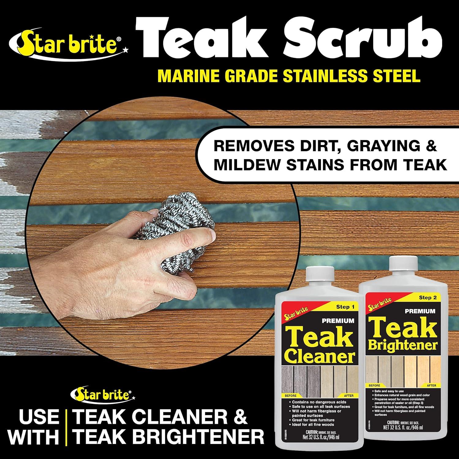 image:imageSTAR BRITE MarineGrade Stainless Steel Scrub Scouring Pad Scrubber Refinish Wood Furniture amp Boat TeakPack of 12