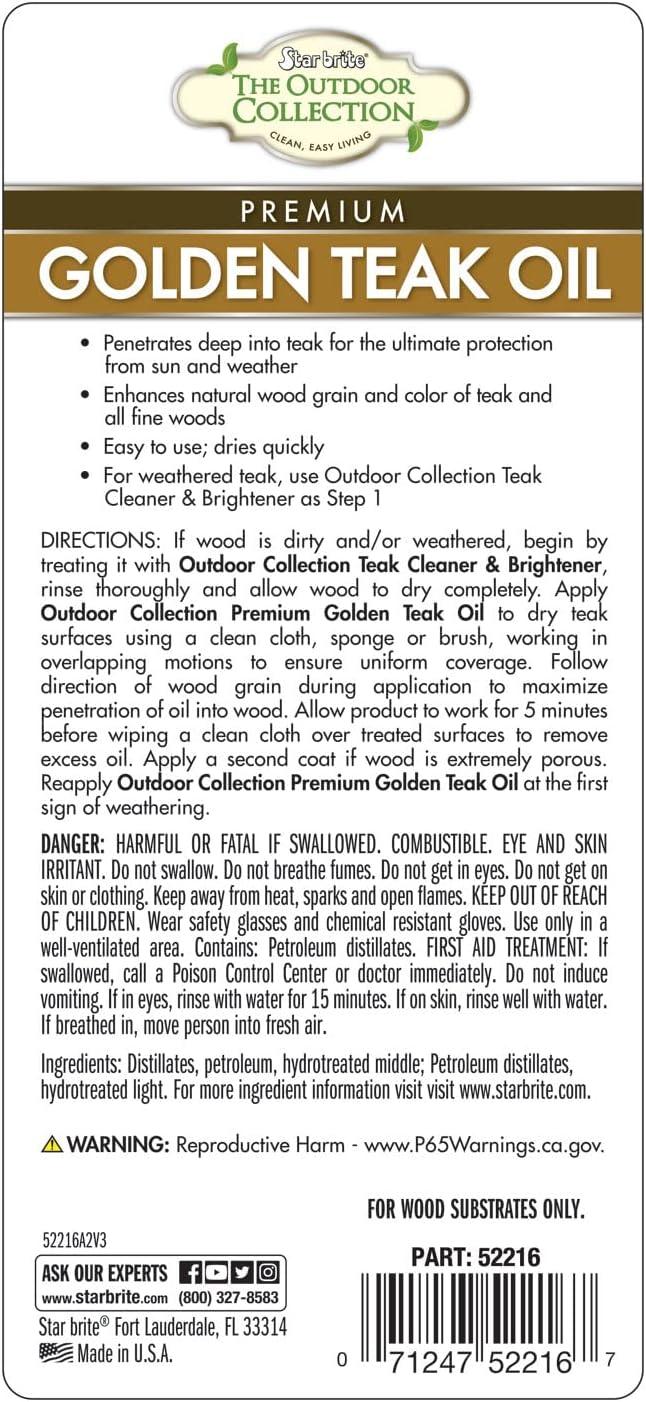 image:imageSTAR BRITE Outdoor Collection Premium Golden Teak Oil for Use On All Teak amp Fine Woods Ultimate Protection from Sun amp Harsh Weather 16 OZ 05221616 OZ Teak Oil