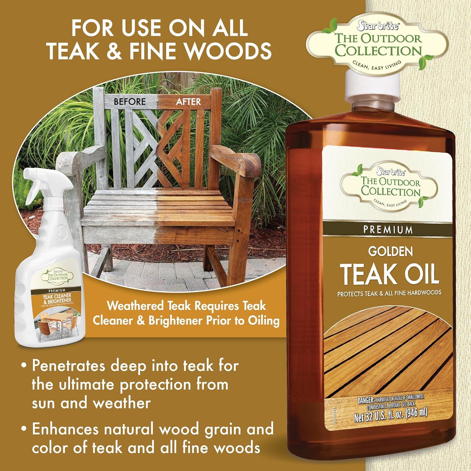 image:imageSTAR BRITE Outdoor Collection Premium Golden Teak Oil for Use On All Teak amp Fine Woods Ultimate Protection from Sun amp Harsh Weather 16 OZ 052216Complete Kit