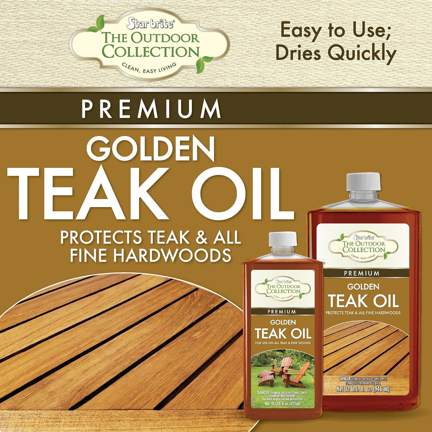 image:imageSTAR BRITE Outdoor Collection Premium Golden Teak Oil for Use On All Teak amp Fine Woods Ultimate Protection from Sun amp Harsh Weather 16 OZ 052216Complete Kit