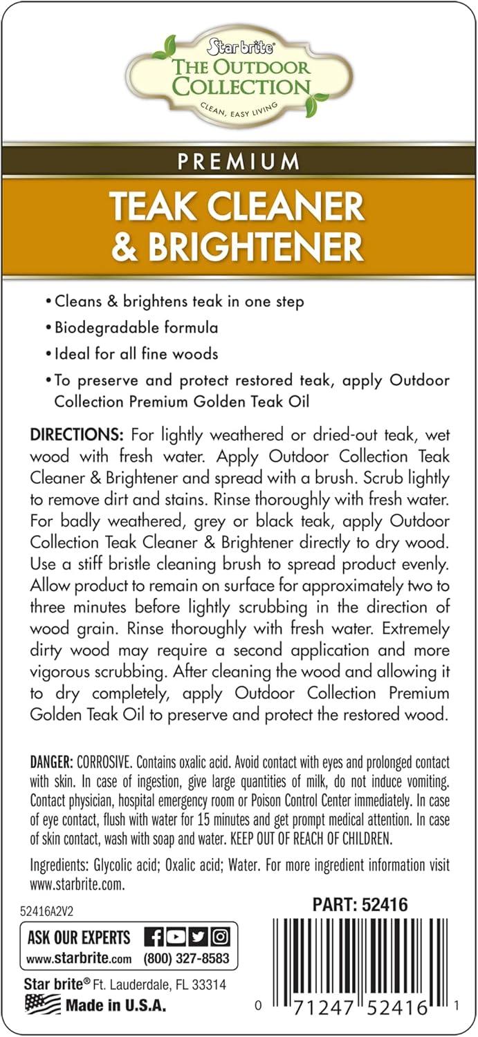image:imageSTAR BRITE Outdoor Collection Premium Golden Teak Oil for Use On All Teak amp Fine Woods Ultimate Protection from Sun amp Harsh Weather 16 OZ 05221616 OZ Cleaner