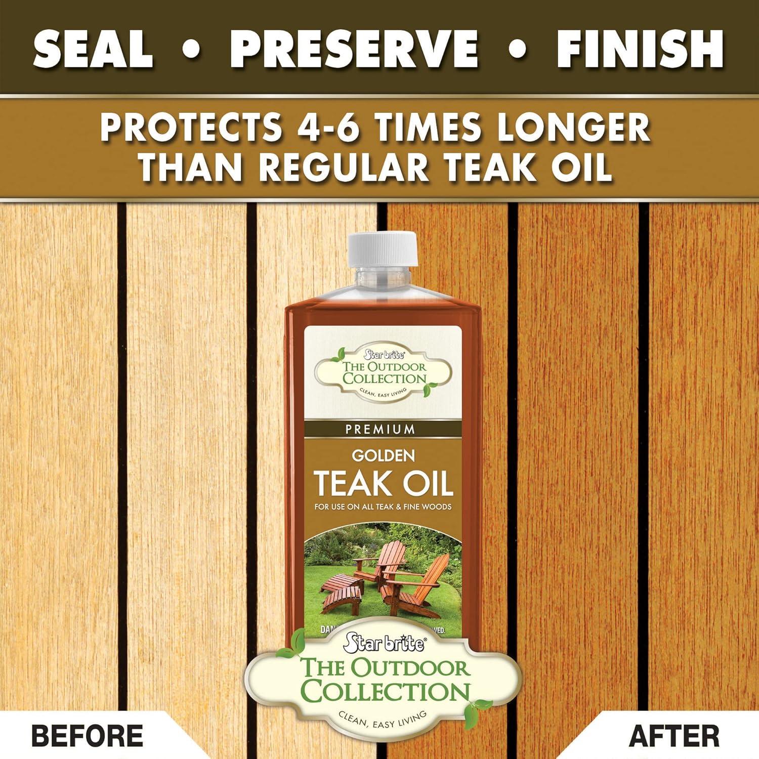 image:imageSTAR BRITE Outdoor Collection Premium Golden Teak Oil for Use On All Teak amp Fine Woods Ultimate Protection from Sun amp Harsh Weather 16 OZ 05221616 OZ Teak Oil