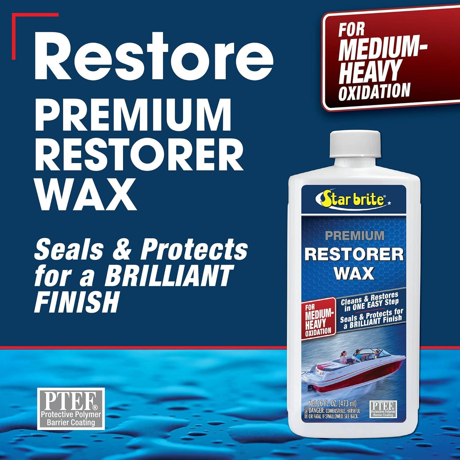 image:imageSTAR BRITE Premium Restorer Wax For Medium to Heavy Oxidation Cleans amp Restores in One Easy Step Seals amp Protects for a Brilliant Finish16 Ounce