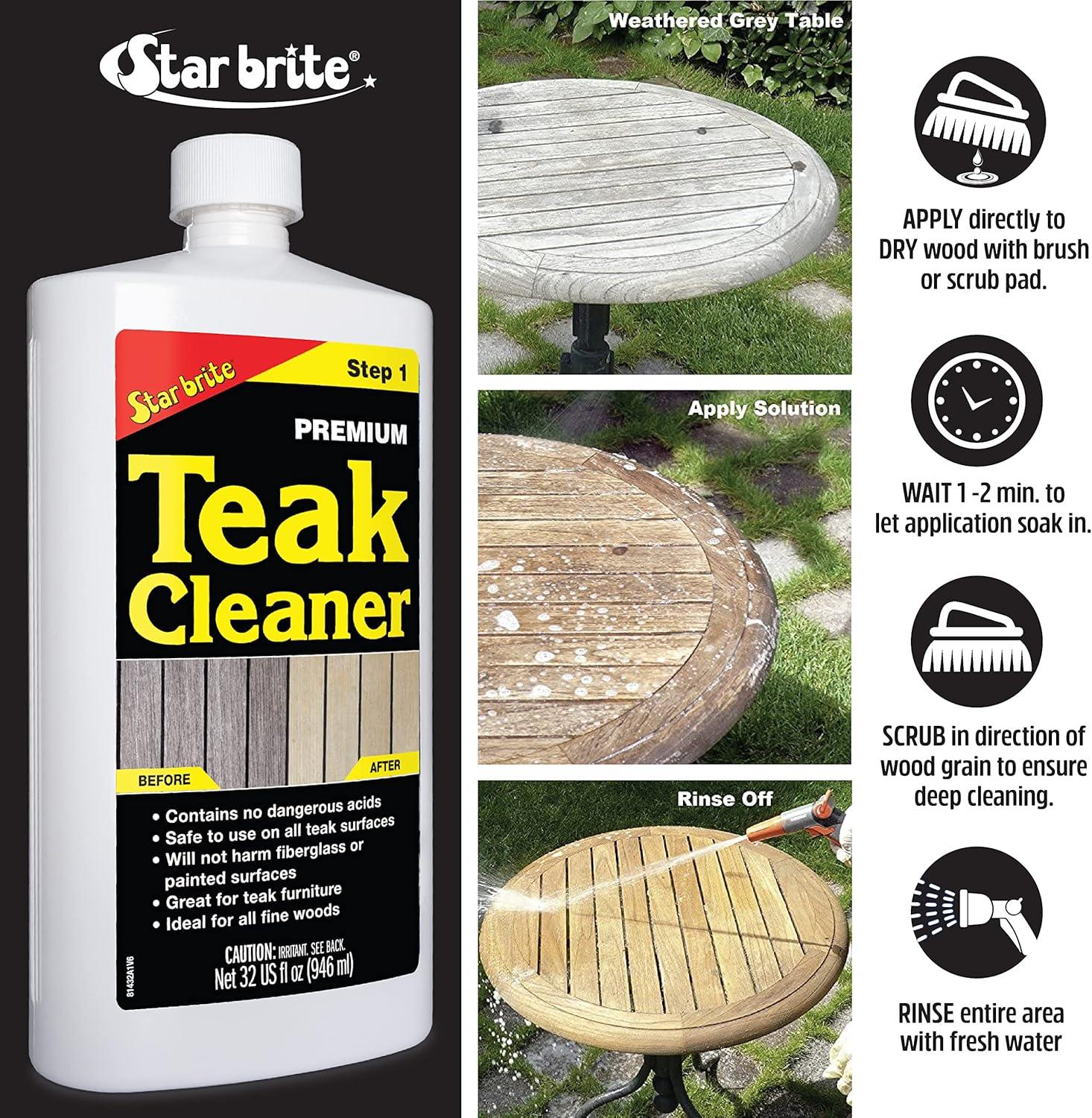 image:imageSTAR BRITE Premium Teak Cleaner Restore Renew amp Refresh Old Weathered Gray Teak Furniture amp Other Fine Woods Step 116 OZ 081416128 oz
