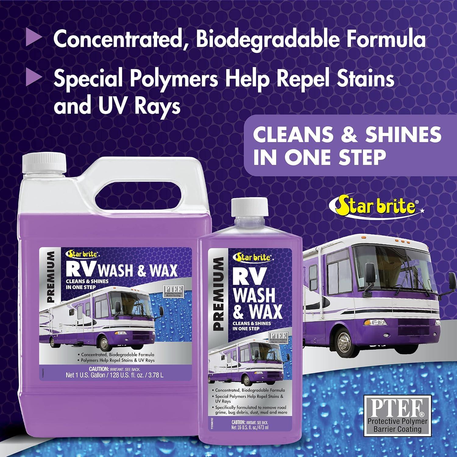 image:imageSTAR BRITE RV Wash amp Wax OneStep Concentrated Cleaner UV Protection Ideal for RV Camper Cleaning 16 OZ 071516P16 Ounce