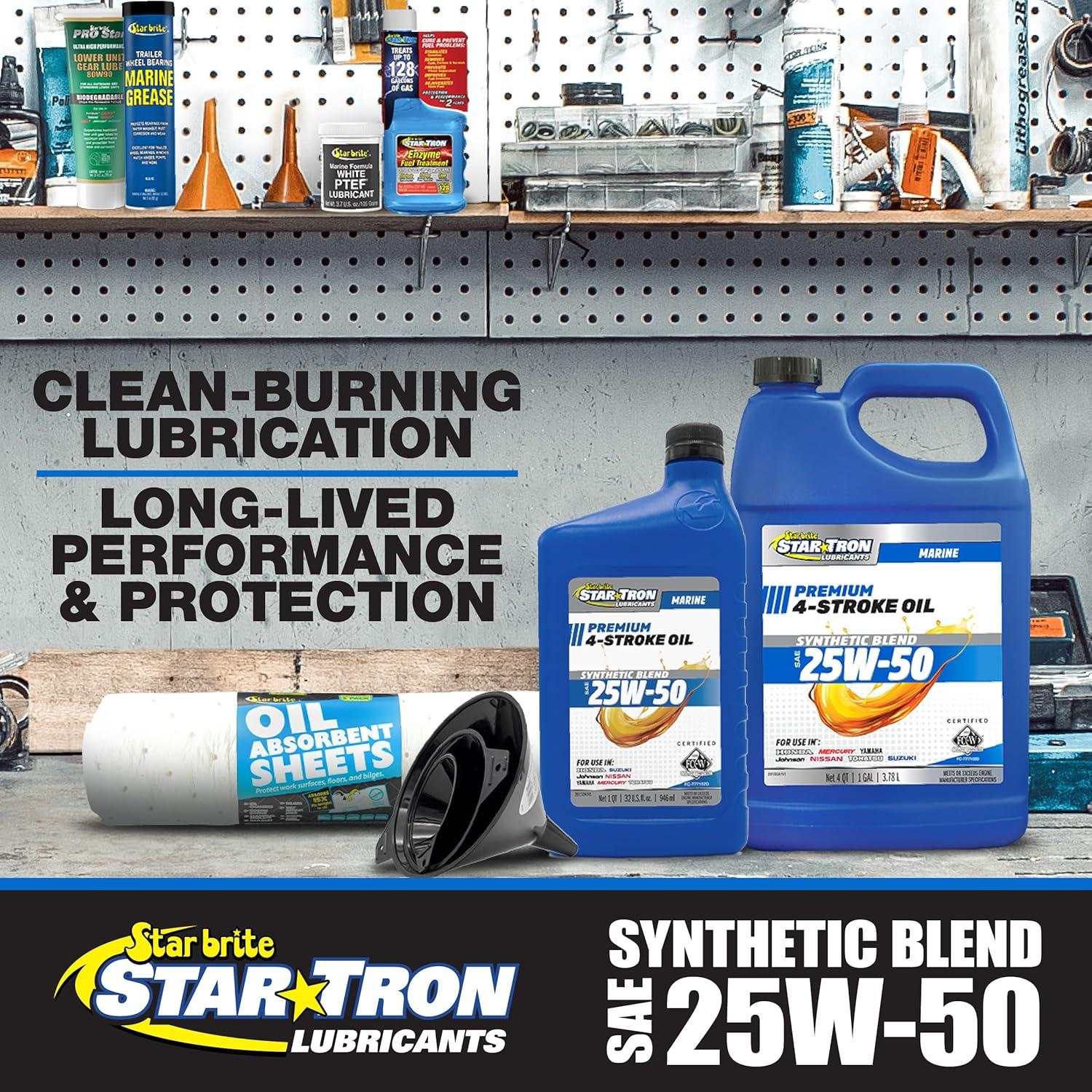 image:imageSTAR BRITE Star Tron Premium 4 Stroke Marine Oil 10W30 Synthetic Blend Engine Oil for Outboards Gasoline Inboards amp Stern Drives NMMA FCW Certified 1 GAL 02810025W50