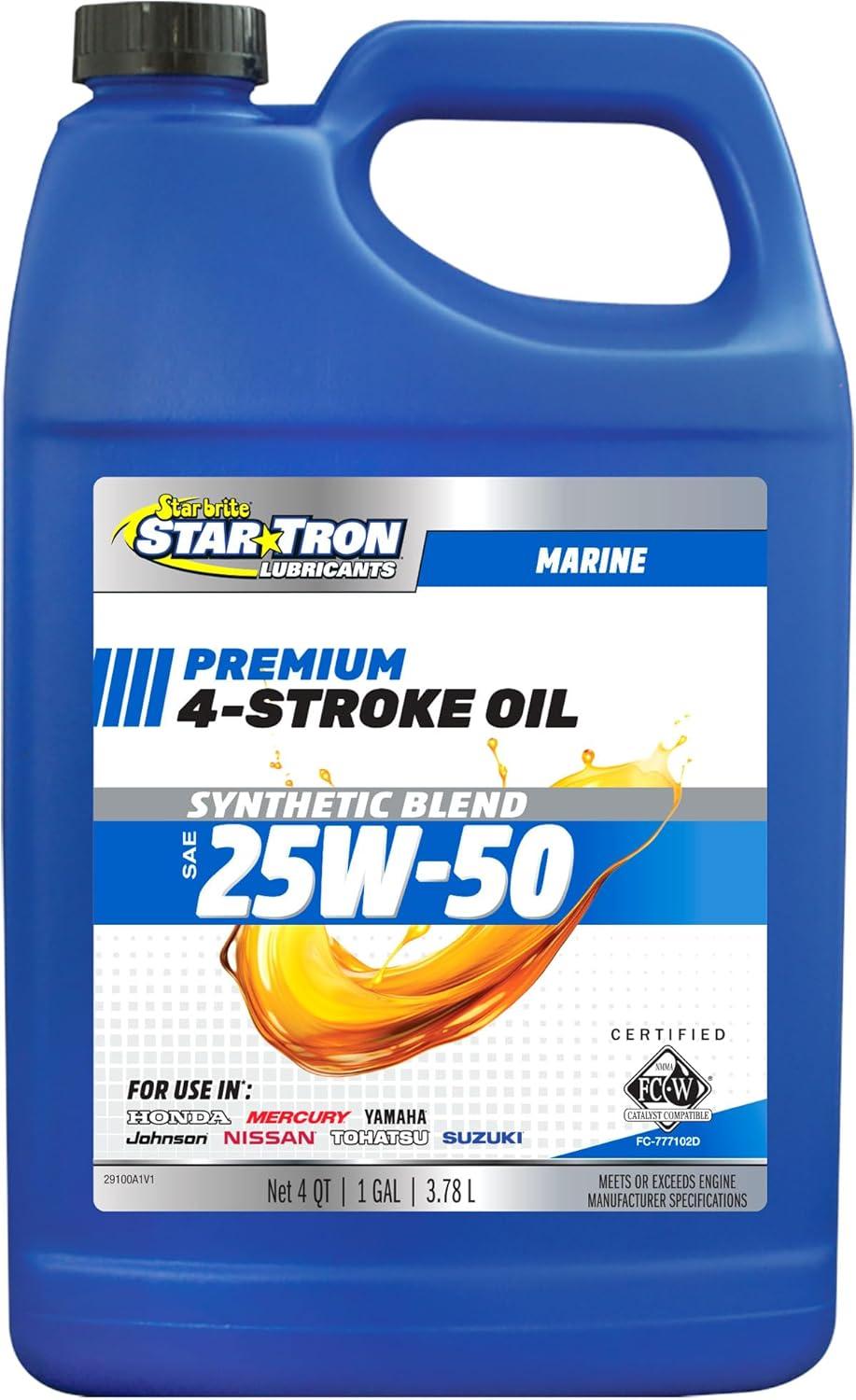 image:imageSTAR BRITE Star Tron Premium 4 Stroke Marine Oil 10W30 Synthetic Blend Engine Oil for Outboards Gasoline Inboards amp Stern Drives NMMA FCW Certified 1 GAL 02810025W50