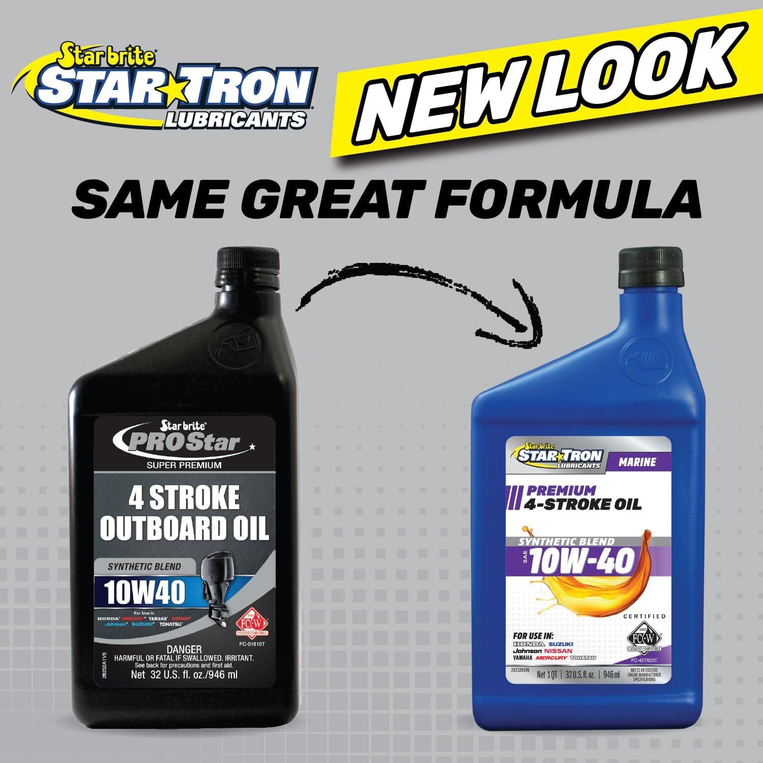 image:imageSTAR BRITE Star Tron Premium 4 Stroke Marine Oil 10W30 Synthetic Blend Engine Oil for Outboards Gasoline Inboards amp Stern Drives NMMA FCW Certified 1 GAL 02810010w40