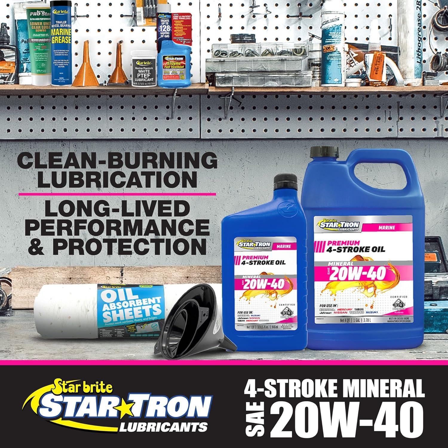 image:imageSTAR BRITE Star Tron Premium 4 Stroke Marine Oil 10W30 Synthetic Blend Engine Oil for Outboards Gasoline Inboards amp Stern Drives NMMA FCW Certified 1 GAL 02810020W40