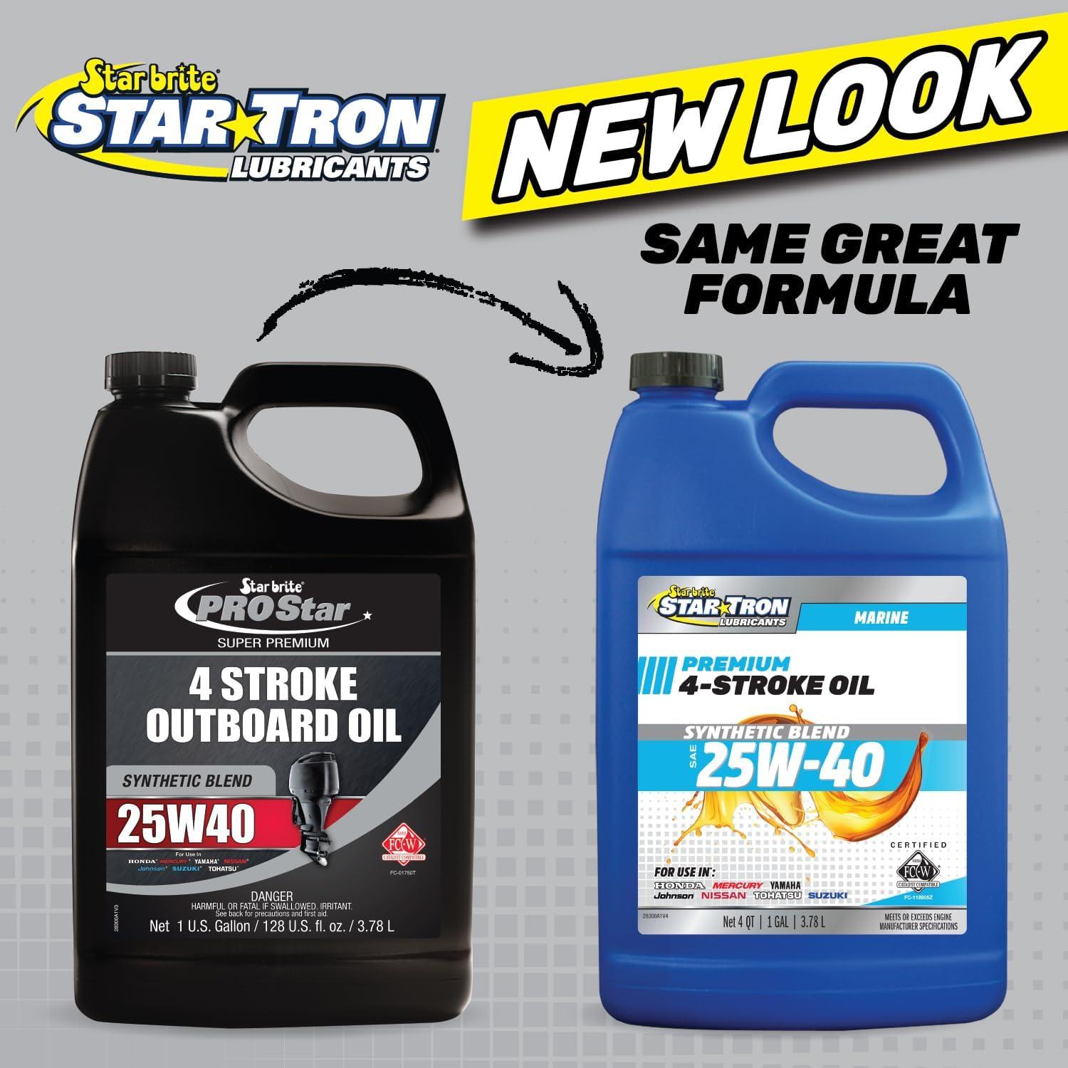 image:imageSTAR BRITE Star Tron Premium 4 Stroke Marine Oil 10W30 Synthetic Blend Engine Oil for Outboards Gasoline Inboards amp Stern Drives NMMA FCW Certified 1 GAL 02810025w40