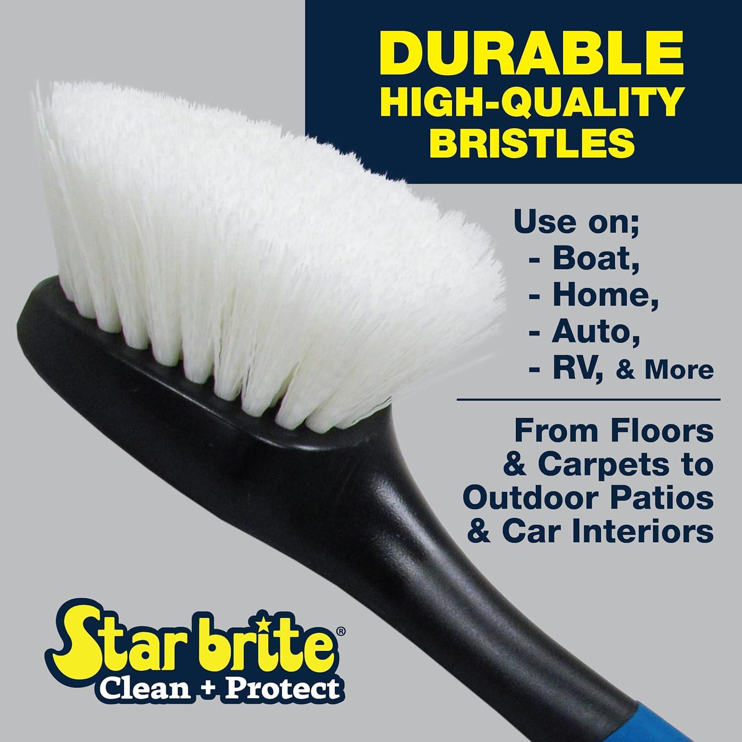 image:imageSTAR BRITE Stiff Deck Brush with Long Handle HeavyDuty MarineGrade Scrubber for Boats Decks amp HardtoReach Areas 040115