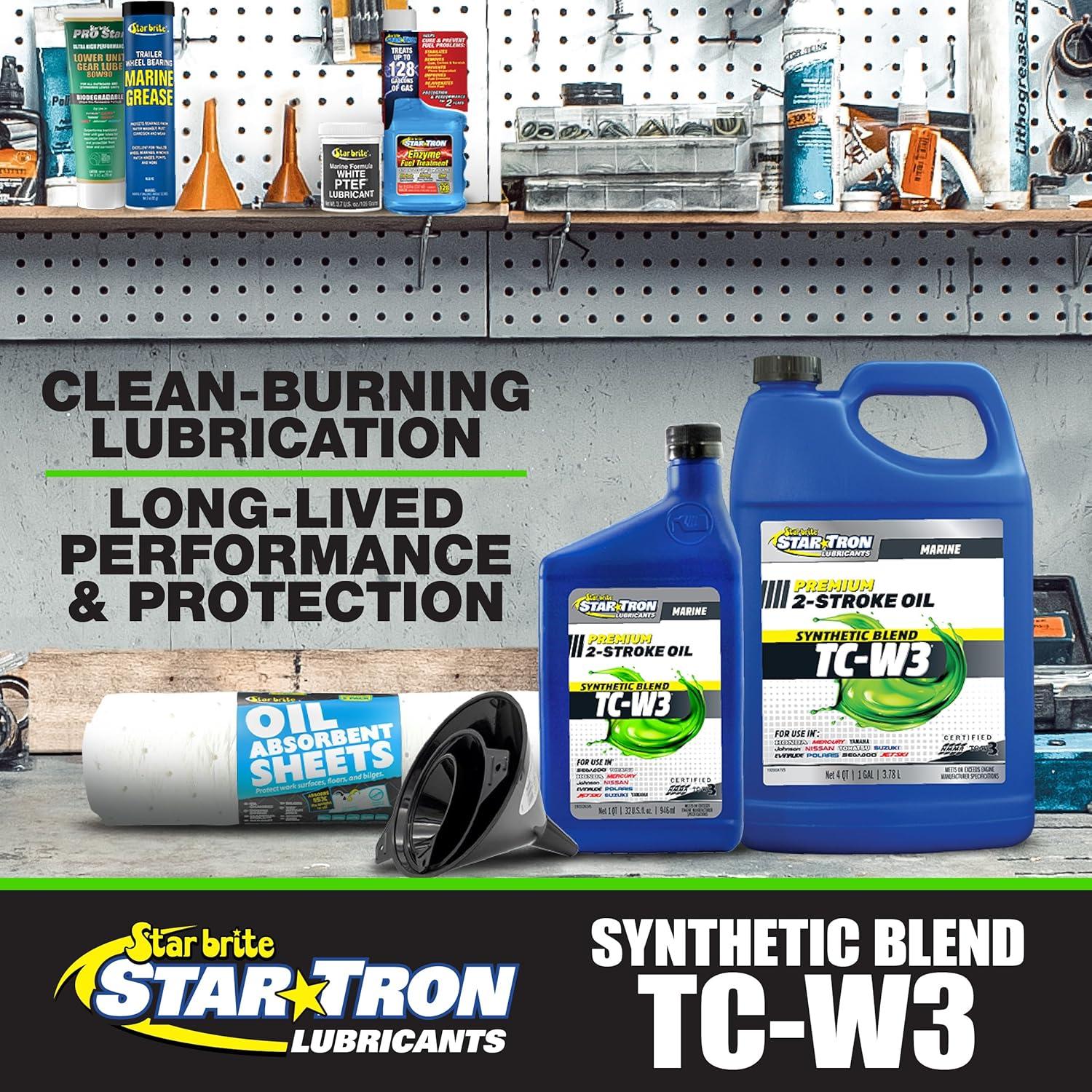 image:imageSTAR BRITE Super Premium 2Cycle Synthetic Blend TCW3 Engine Oil For All Makes amp Models of Outboard Motors amp Personal Watercraft Ideal for High Performance Engines32 Oz