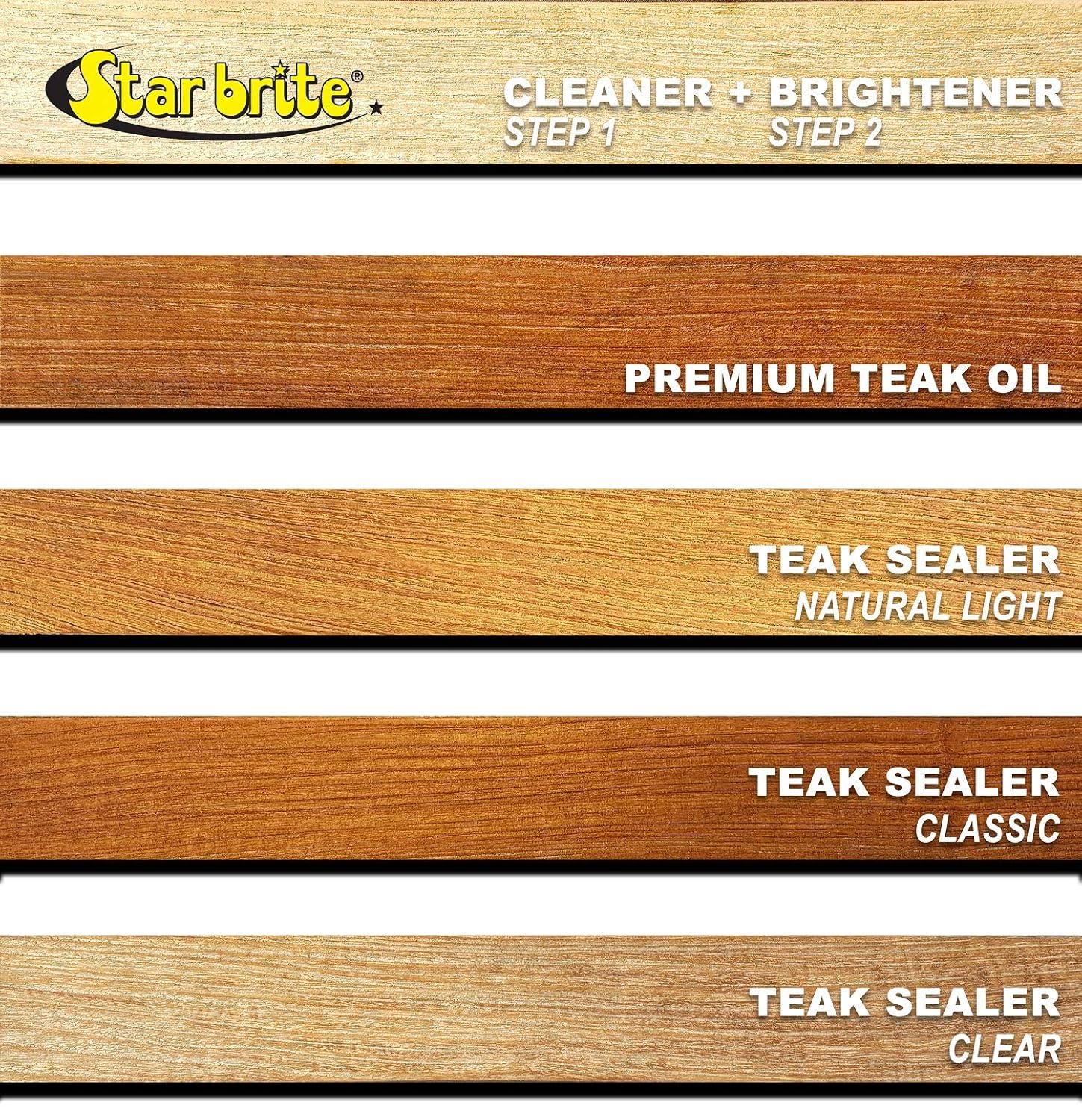 image:imageSTAR BRITE Teak Sealer No Drip No Splash Formula OneCoat Durable Protection for All Fine Woods Perfect for Outdoor Furniture amp Marine Use Classic Teak 32 OZ 088032Natural Light