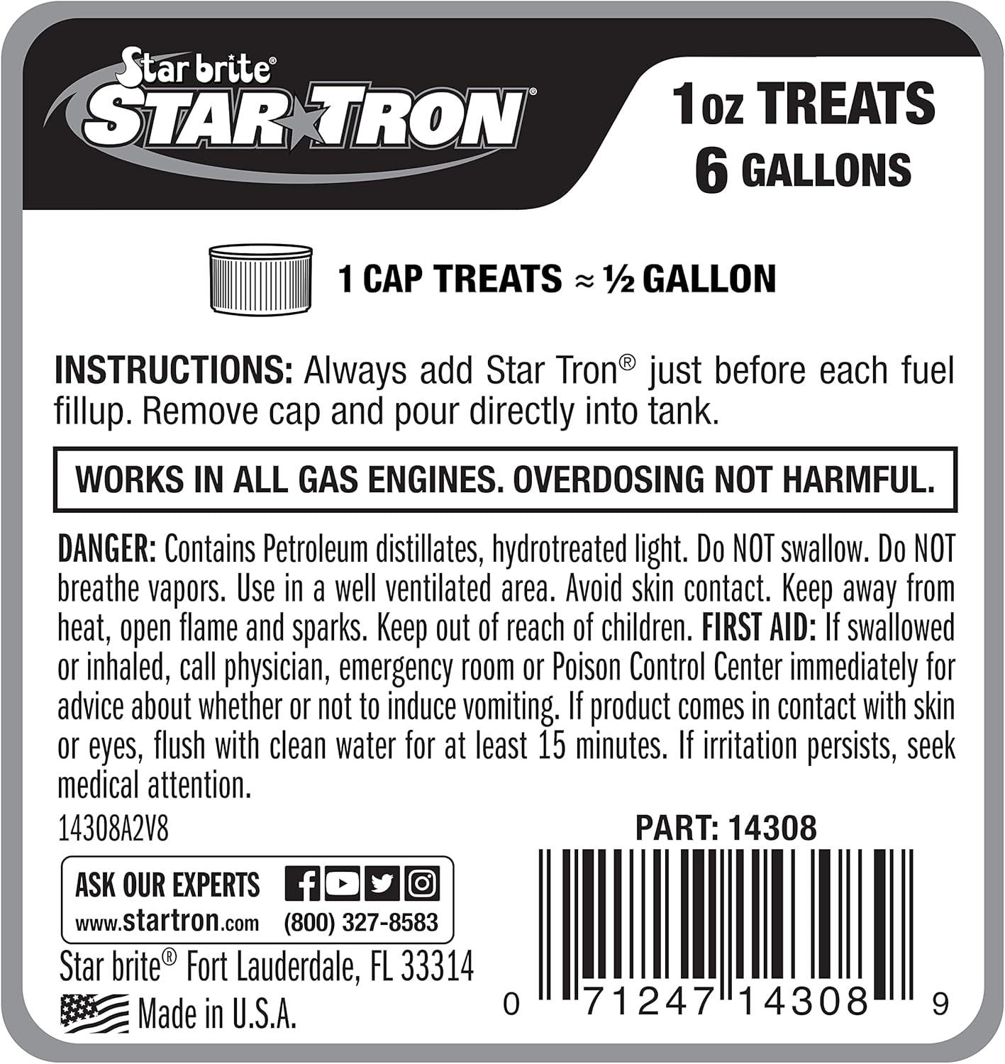 image:imageStar Tron Enzyme Fuel Treatment Small Engine Formula Gas Additive Rejuvenates amp Stabilizes Old Gasoline Cures amp Prevents Ethanol Problems8 Oz Treats 48 Gallons Pack of 4
