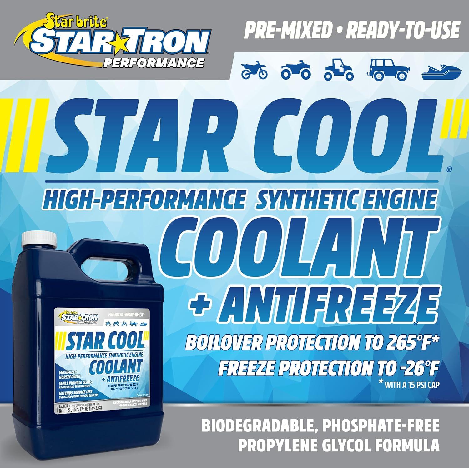 image:imageStar Tron StarCool Premium Synthetic PG Engine Coolant Antifreeze Propylene Glycol for Engines Motorcycles Snowmobiles amp Marine 1 GAL 0332001 Gallon