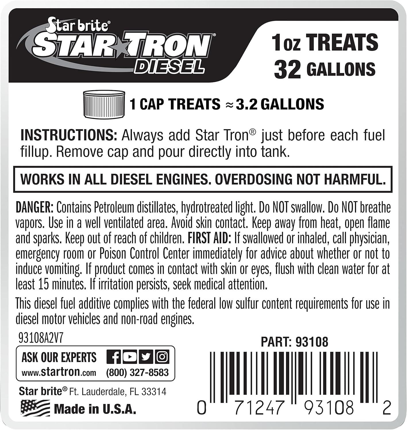 image:imageStar Tron Super Concentrated Diesel Formula Stabilize amp Rejuvenate Diesel Biodiesel amp All Regular Gasoline 1 Oz Treats 32 Gallons8 oz