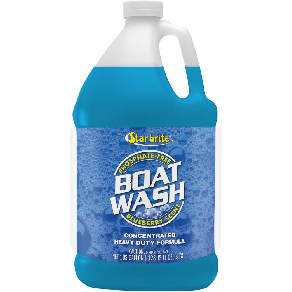 image:imageSTAR BRITE Concentrated Boat Wash HeavyDuty NonStreak Formula for Sparkling Hulls Decks Chrome and Fittings Fresh Blueberry Scent128 OZ Wash