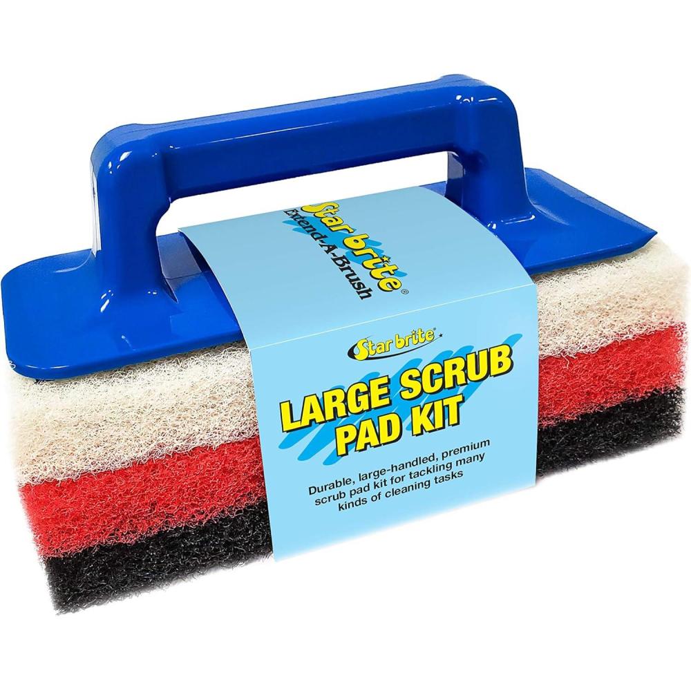 image:imageSTAR BRITE Large Scrub Pad with Flexible Head Scrubber Medium Texture Red Attach to Extension Handle for an Extra 310 of Reach 040124Large Scrub Pad Kit
